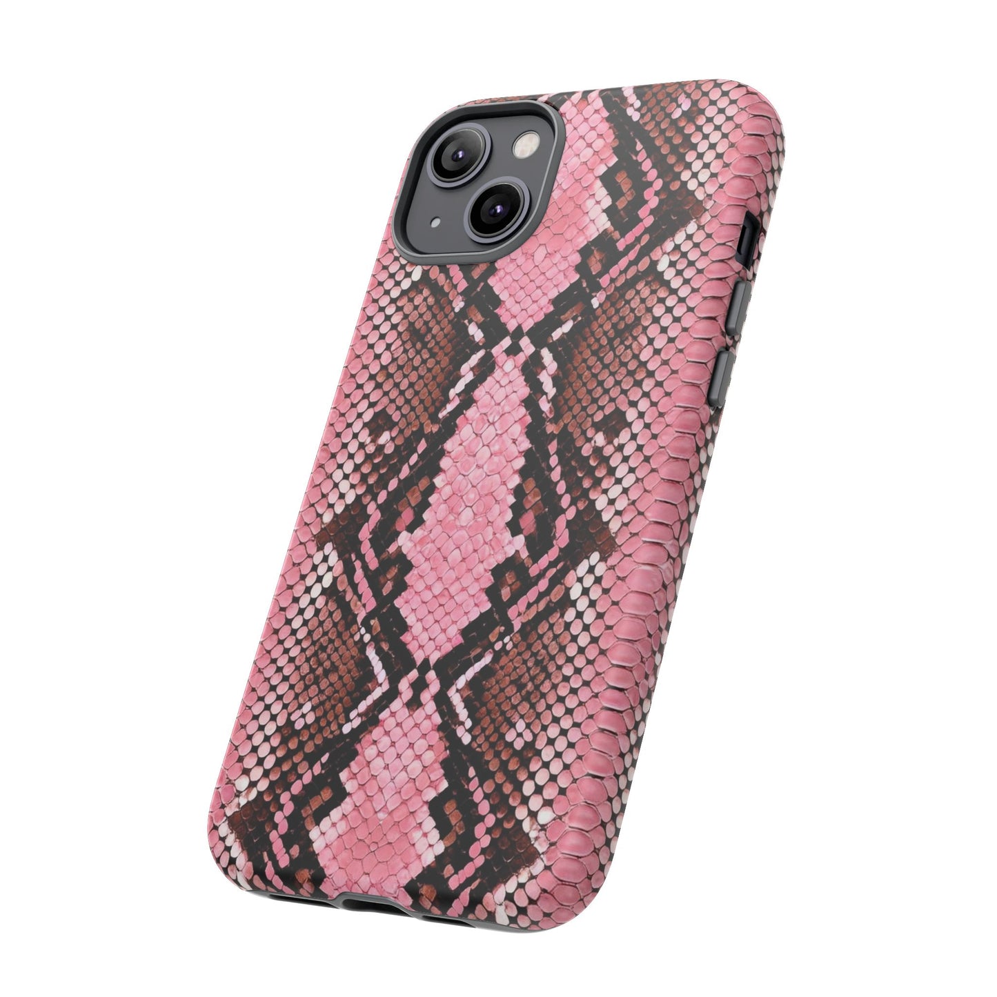 Pink Snake Skin Tough Phone Case — Protective Stylish iPhone Cover