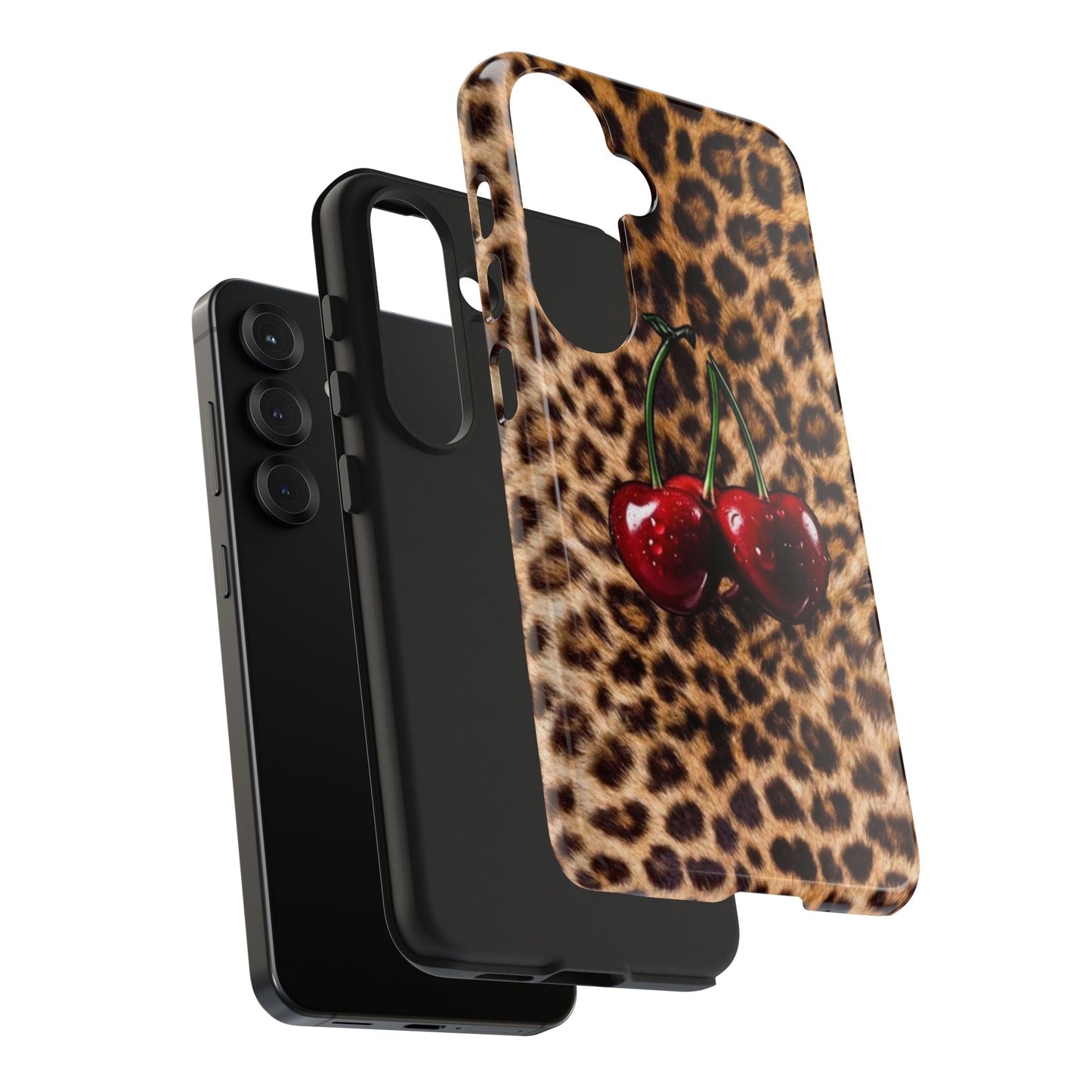 Wild Cherry Leopard Tough Phone Case - Stylish and Durable Protection