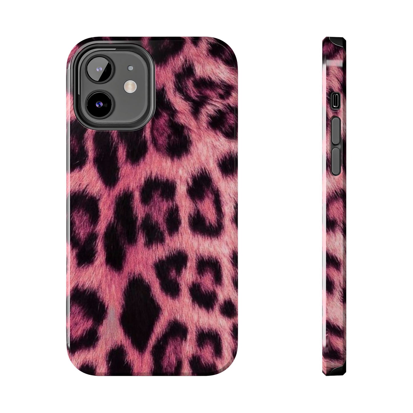 Pink Leopard Print Tough Phone Case - Stylish & Durable Protection