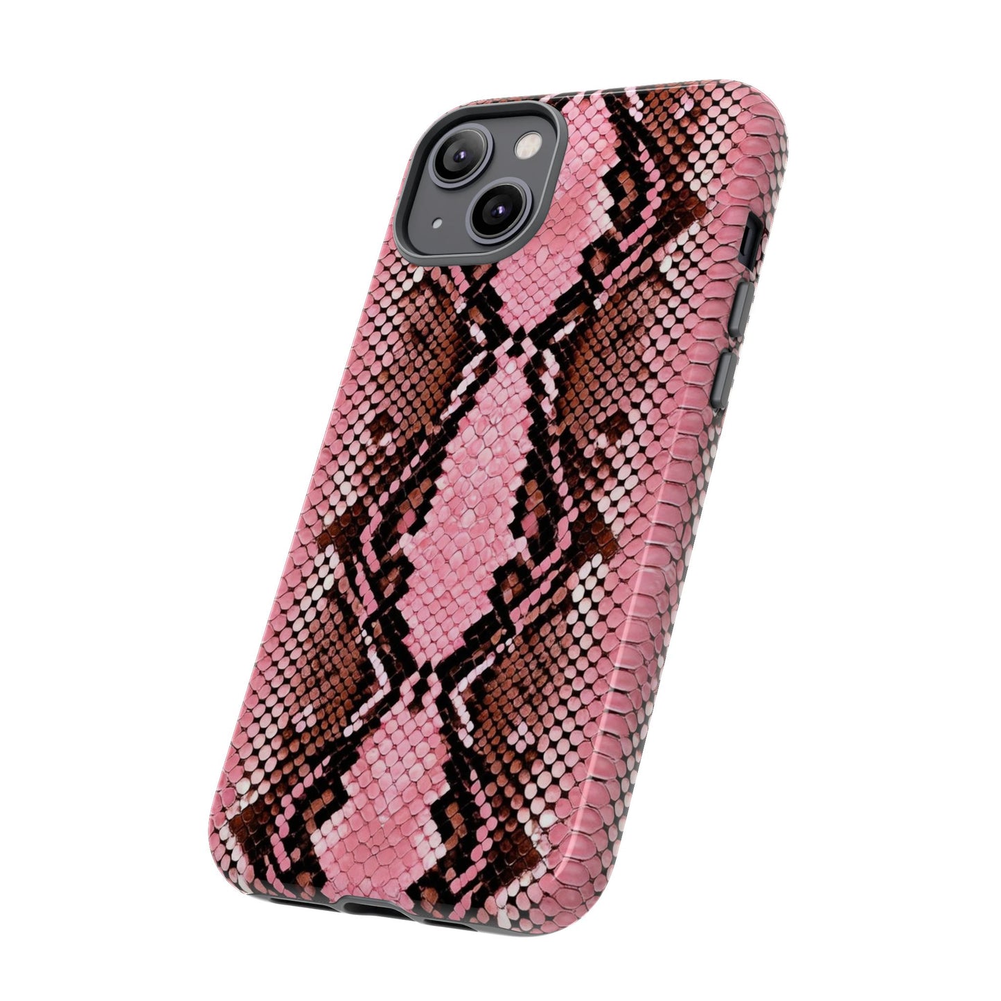 Pink Snake Skin Tough Phone Case — Protective Stylish iPhone Cover