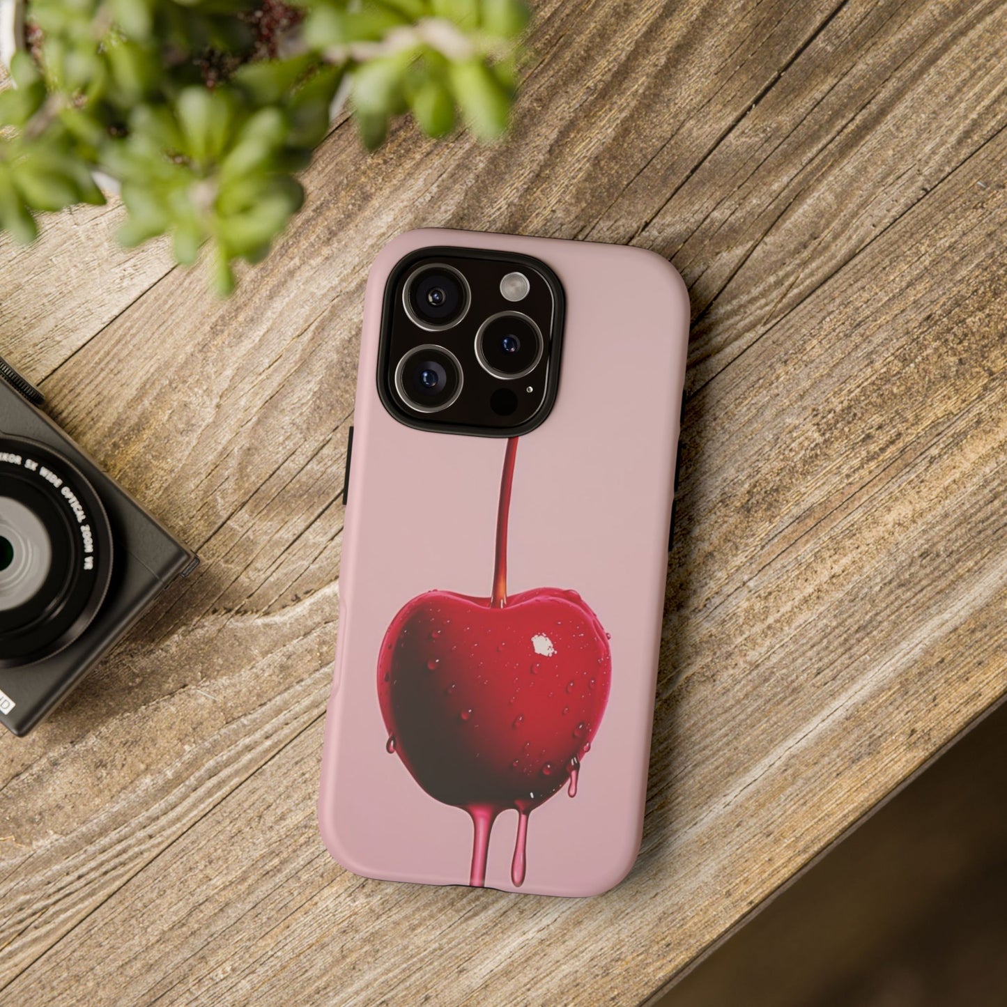Cherry Drip Phone Case, Tough Phone Cover, Cute Cherry Accessory, Trendy Mobile Case, Kawaii Phone Case, Gift for Her