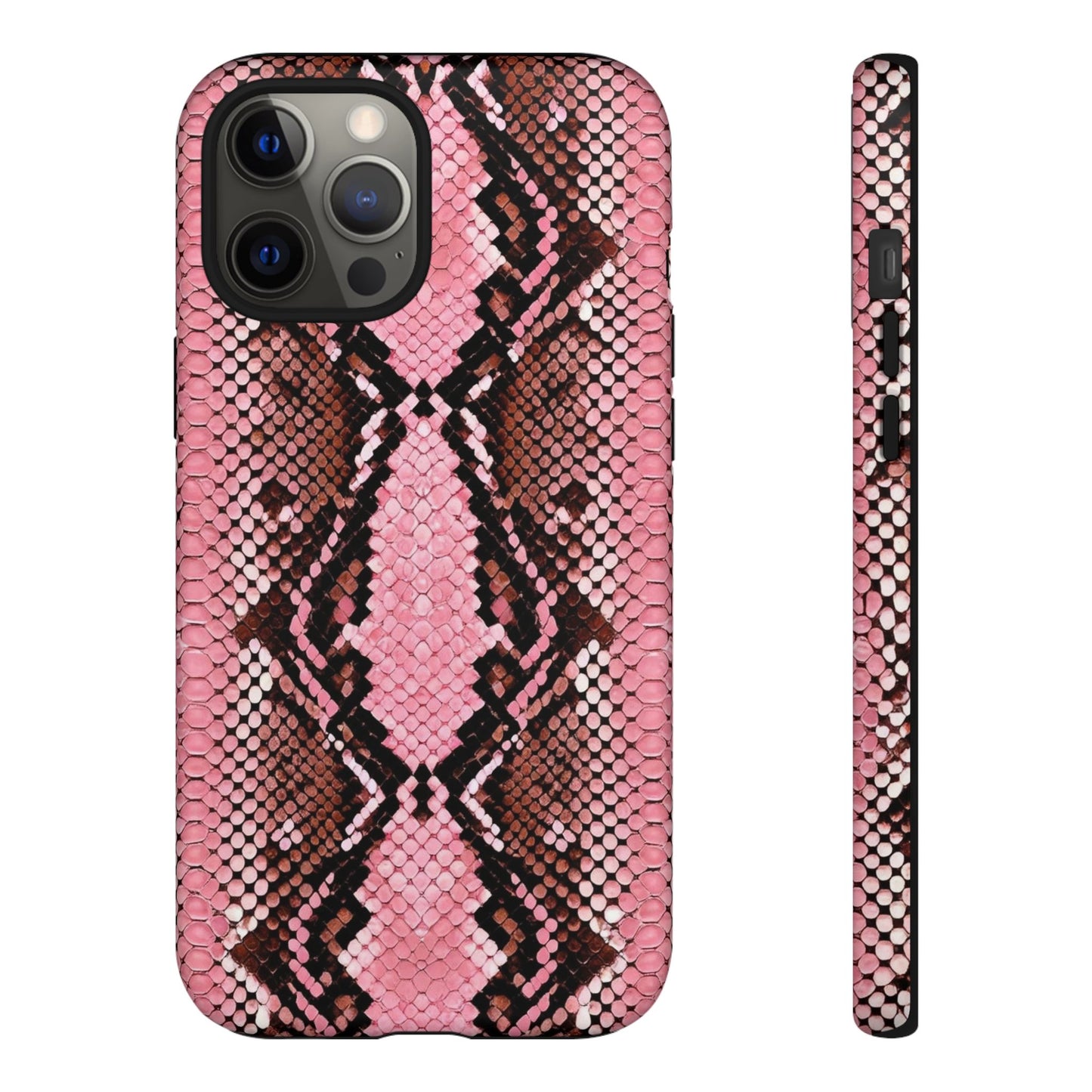 Pink Snake Skin Tough Phone Case — Protective Stylish iPhone Cover