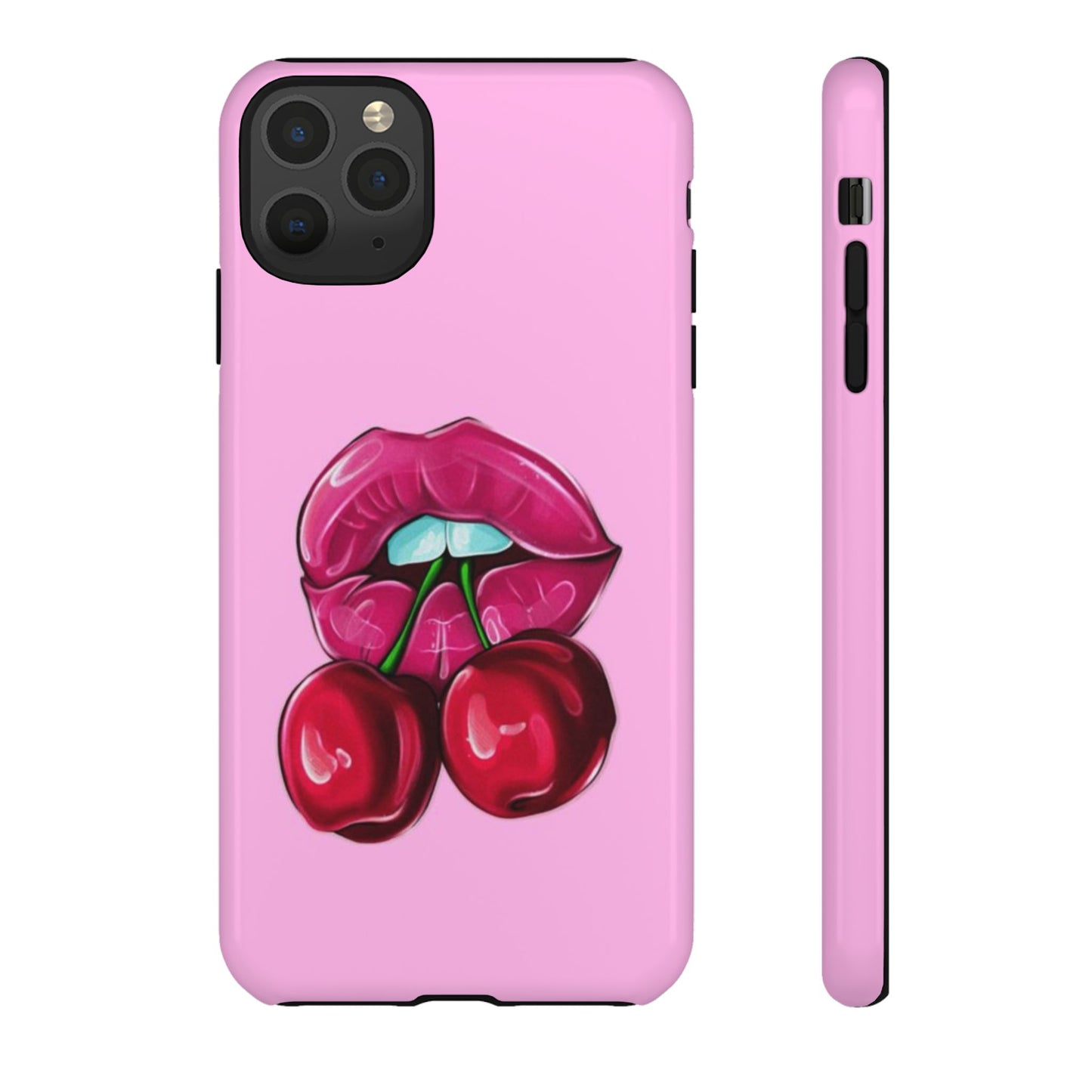Stylish Phone Case with Cherry Kiss Design, Cute Gift for Her, Trendy Mobile Accessory, Perfect for Birthdays, Valentine's Day, Everyday Use