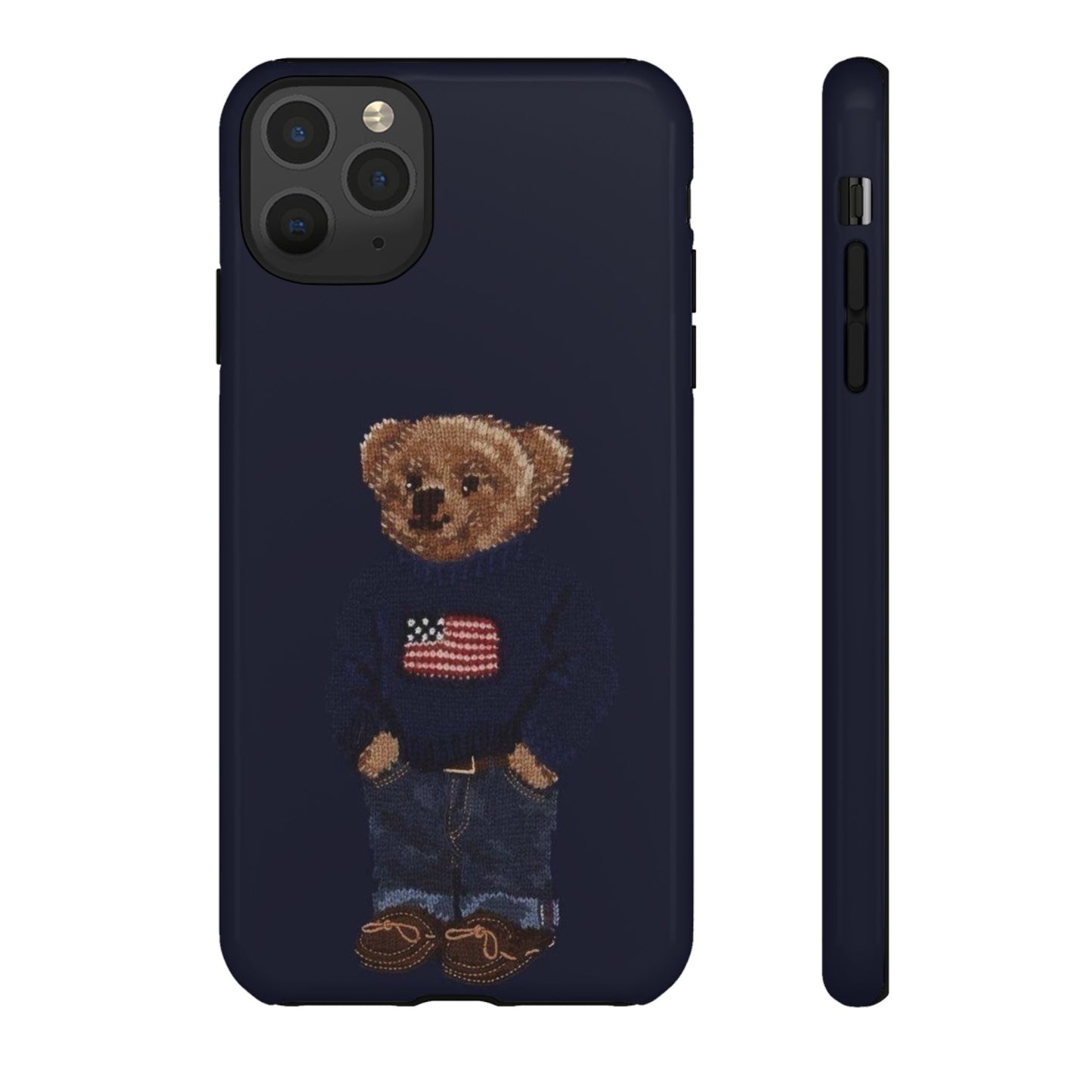 Patriotic Polo Bear Phone Case — Navy Protective Tough Case
