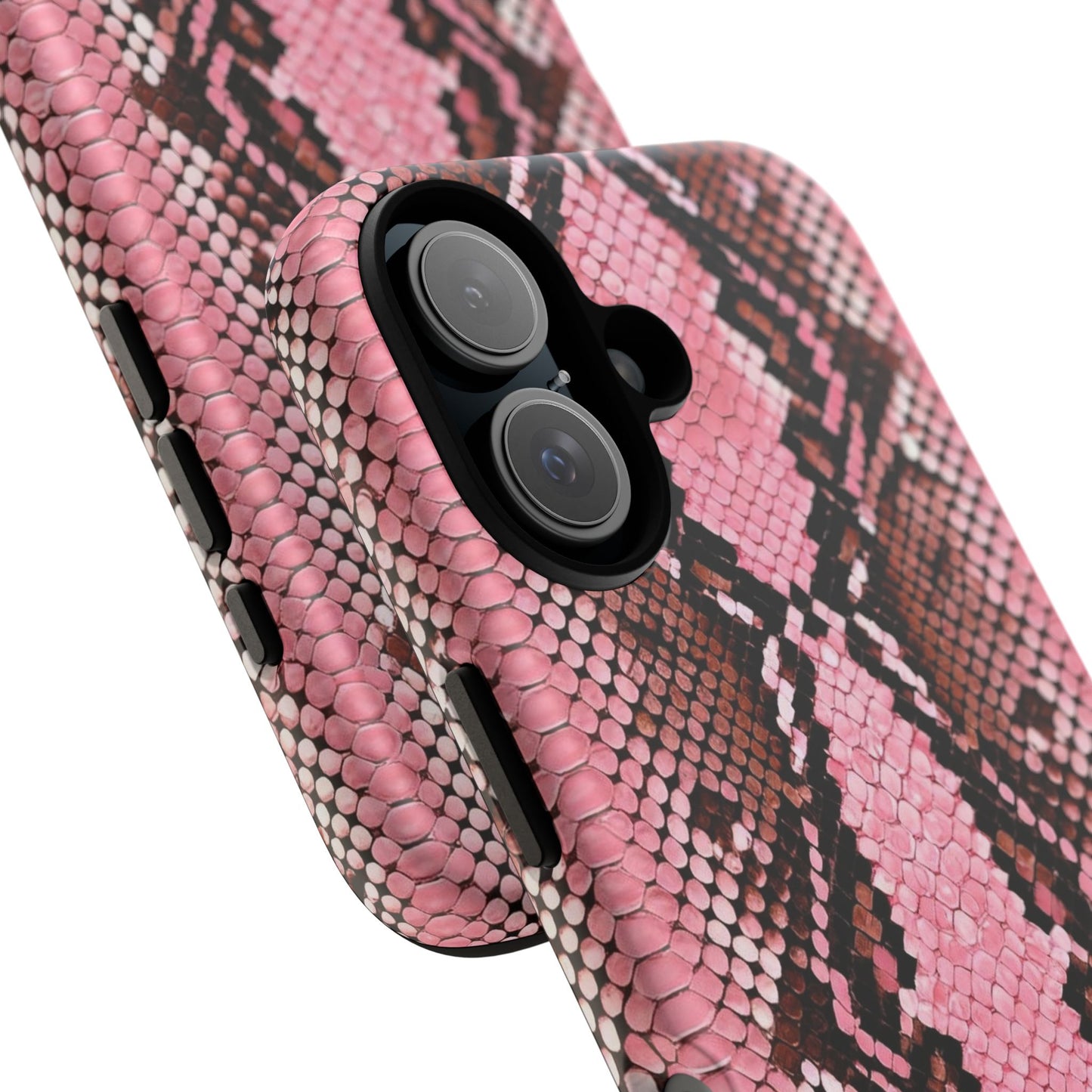 Pink Snake Skin Tough Phone Case — Protective Stylish iPhone Cover