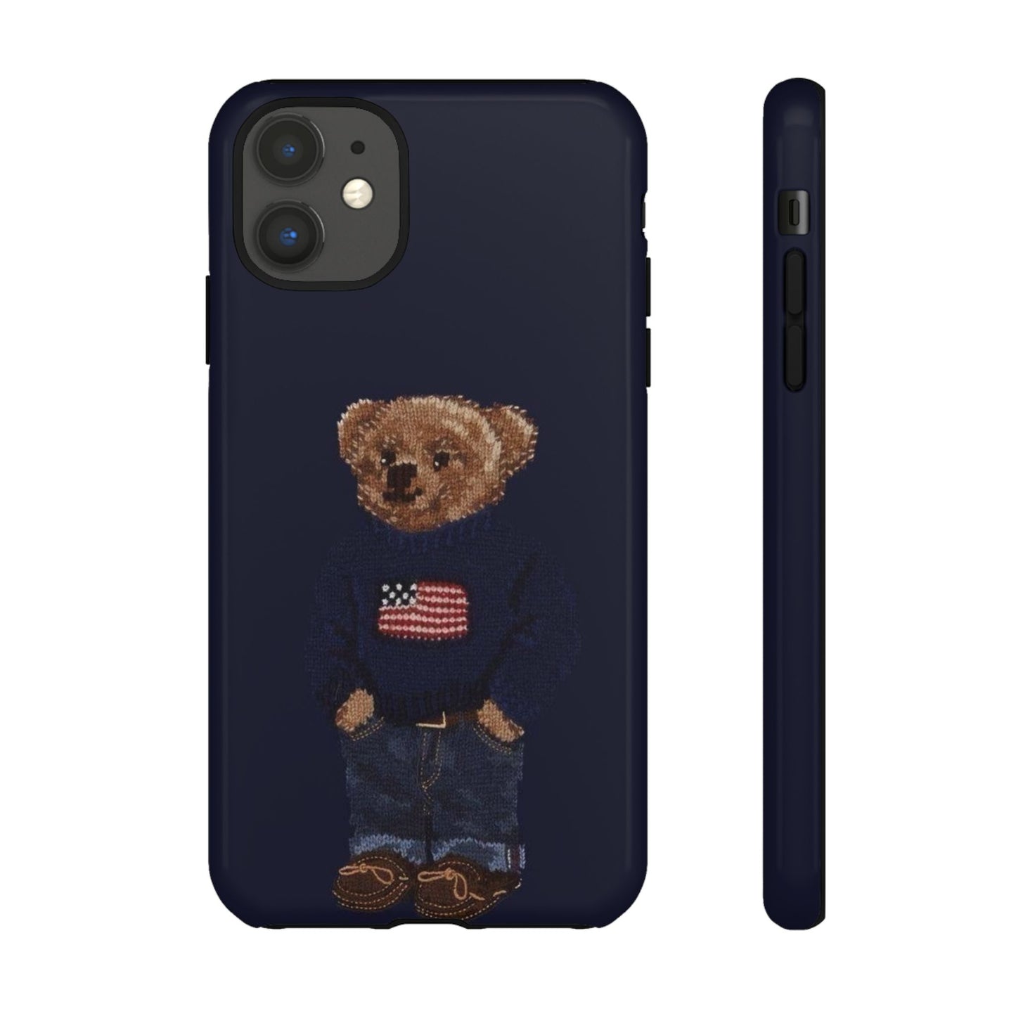 Patriotic Polo Bear Phone Case — Navy Protective Tough Case