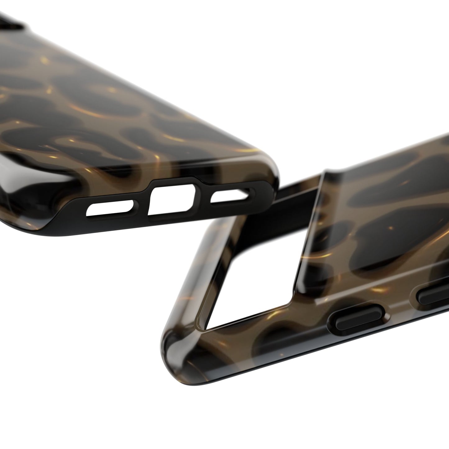 Leopard Gloss Tough Phone Case — Durable Protective iPhone Cover with Glossy Brown Animal Print