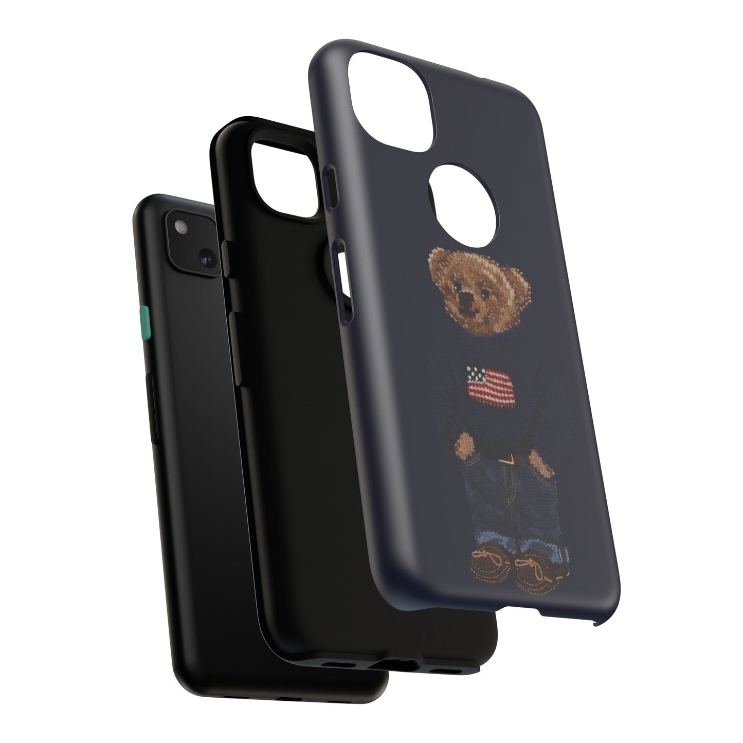 Patriotic Polo Bear Phone Case — Navy Protective Tough Case
