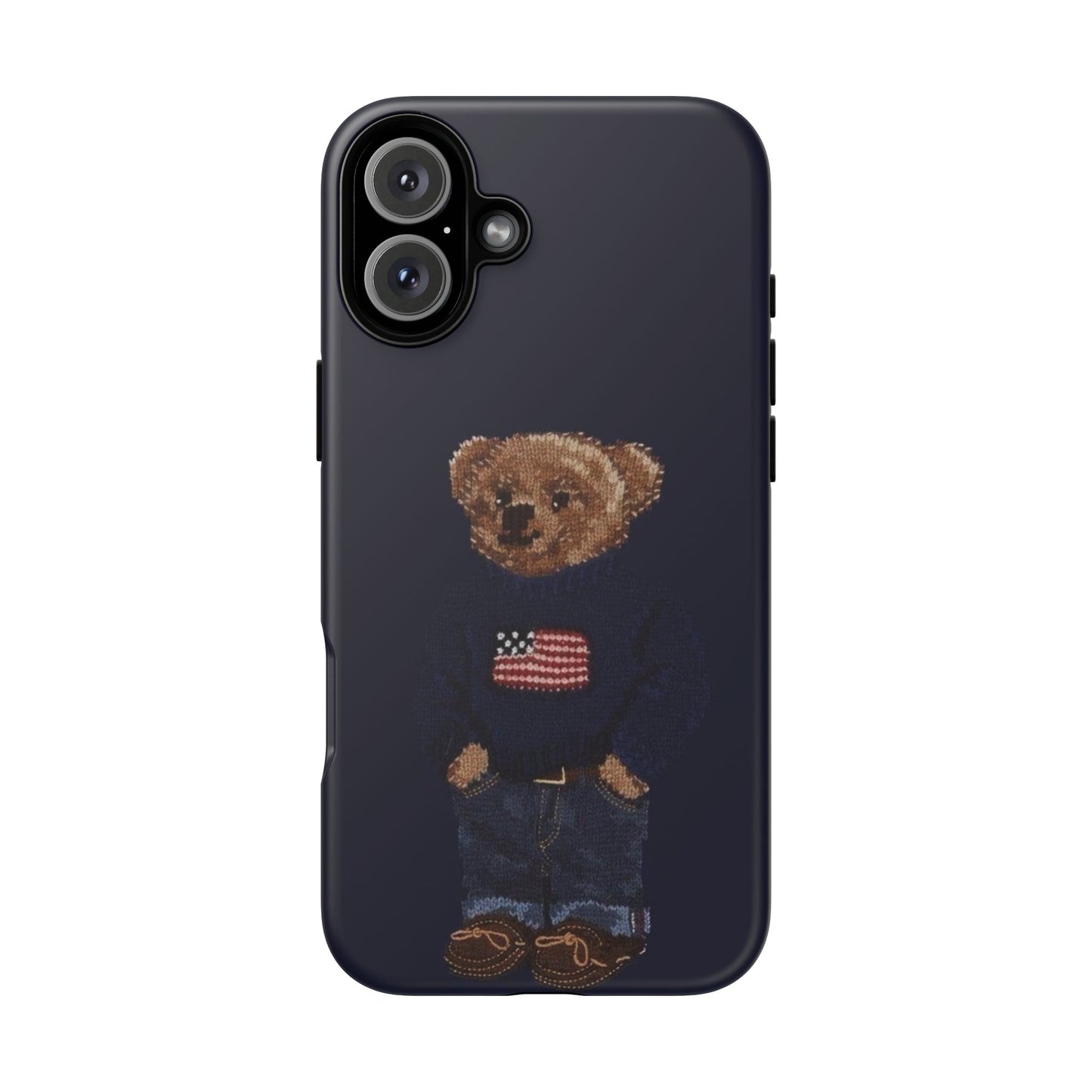 Patriotic Polo Bear Phone Case — Navy Protective Tough Case