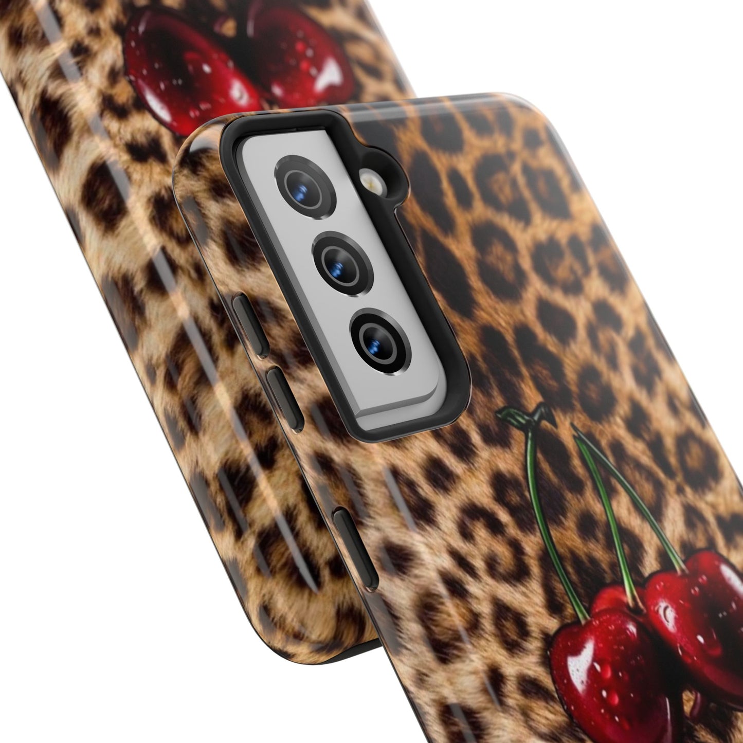 Wild Cherry Leopard Tough Phone Case - Stylish and Durable Protection
