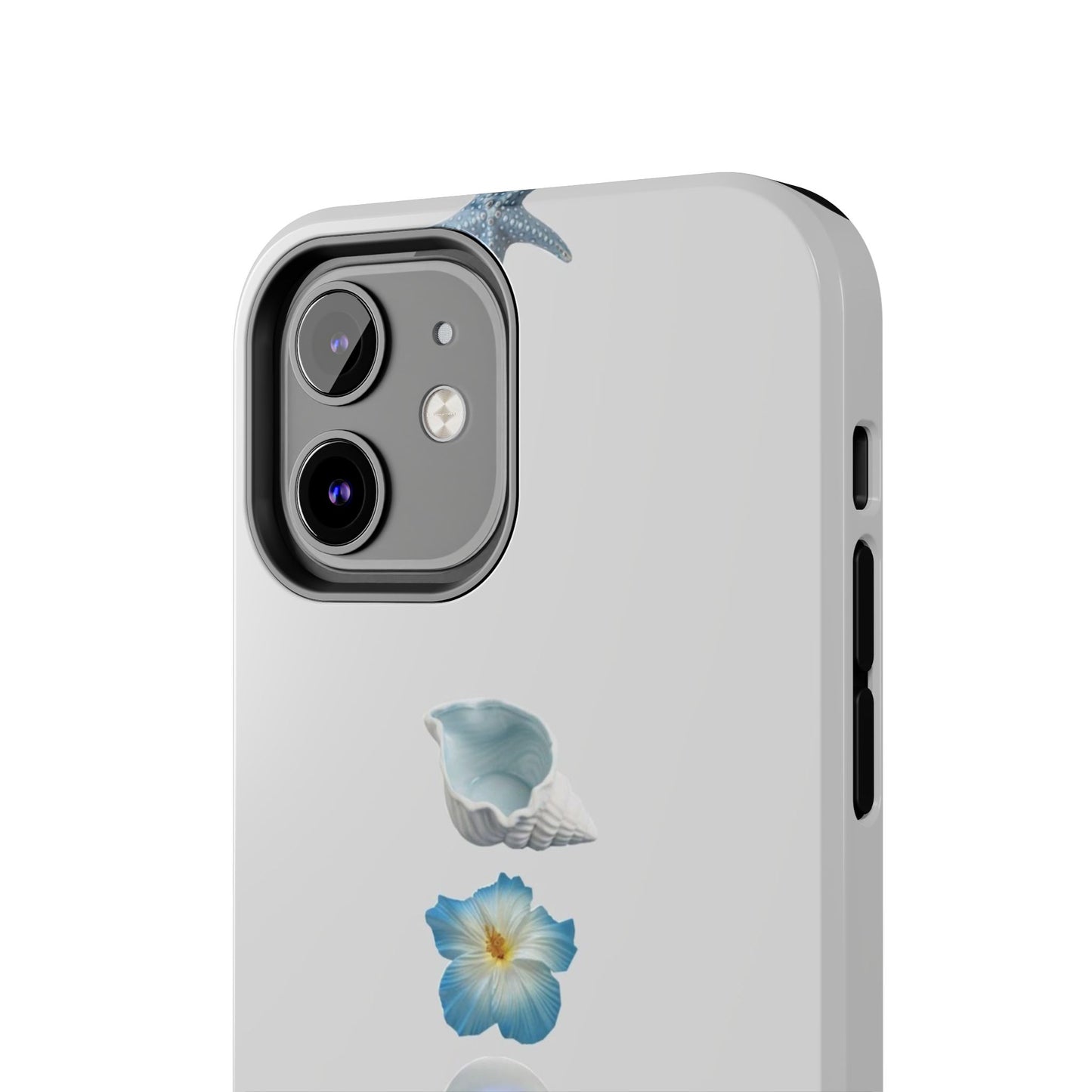 Ocean-Inspired Tough Phone Cases - Coastal Design with Shells and Pearls