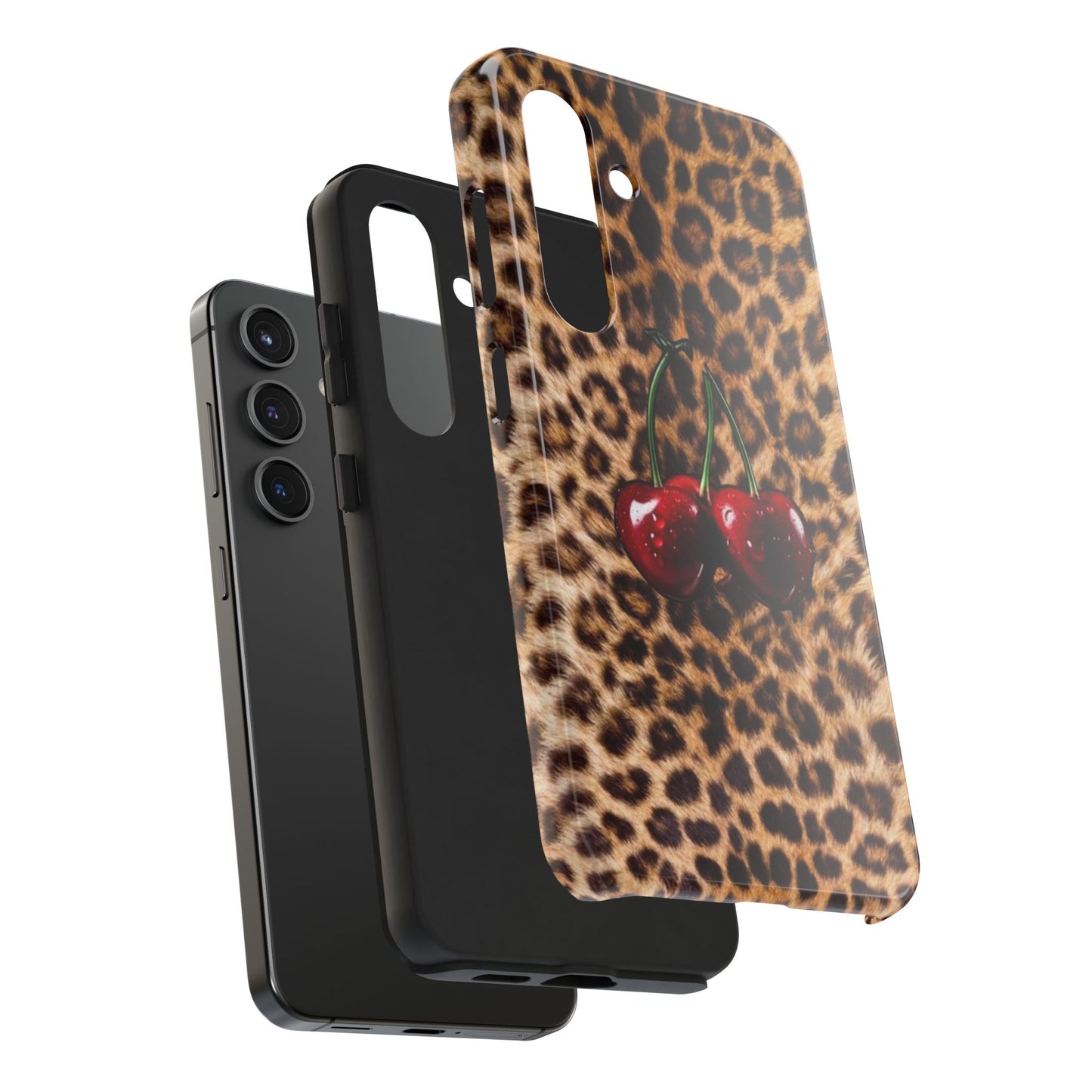 Wild Cherry Leopard Tough Phone Case - Stylish and Durable Protection