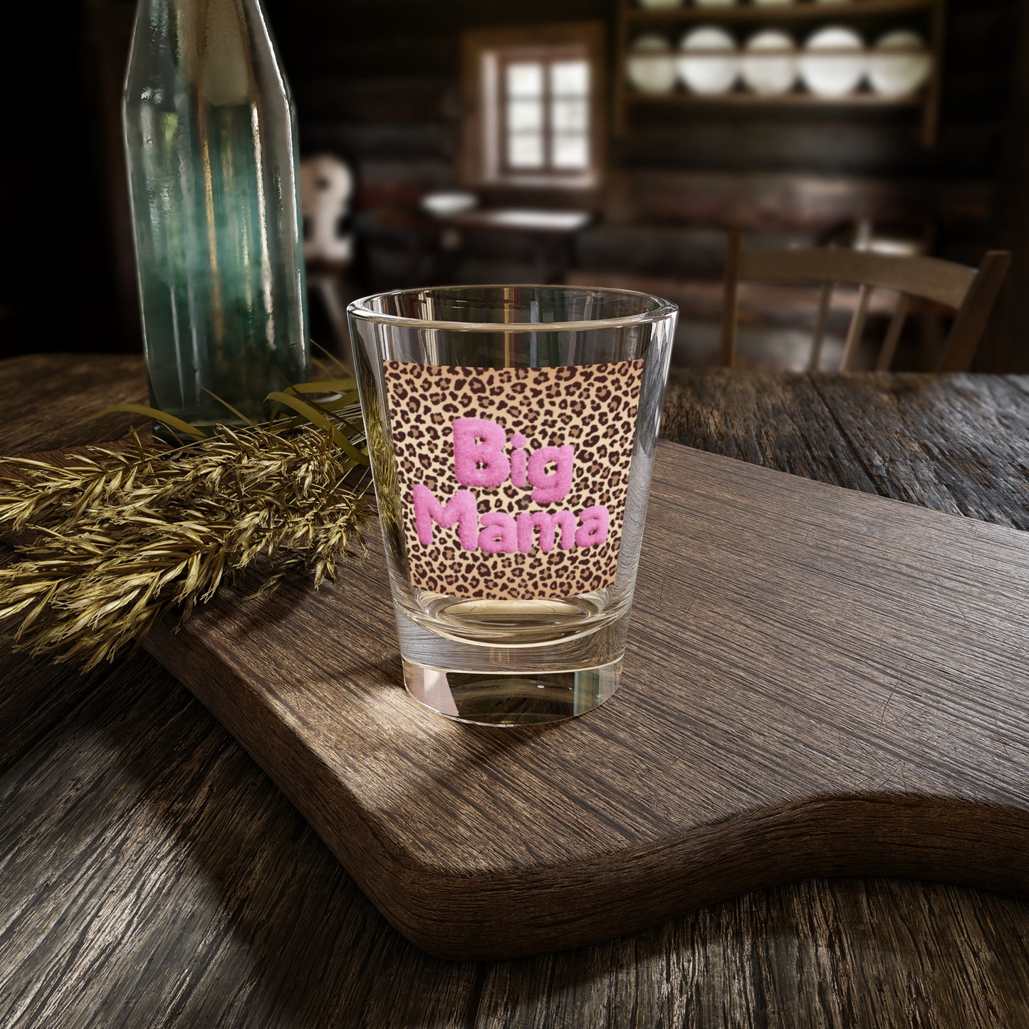 Big Mama Leopard Print Shot Glass, Fun Party Favor, Unique Gift for Mom, Birthday Celebration, Bachelorette Bash