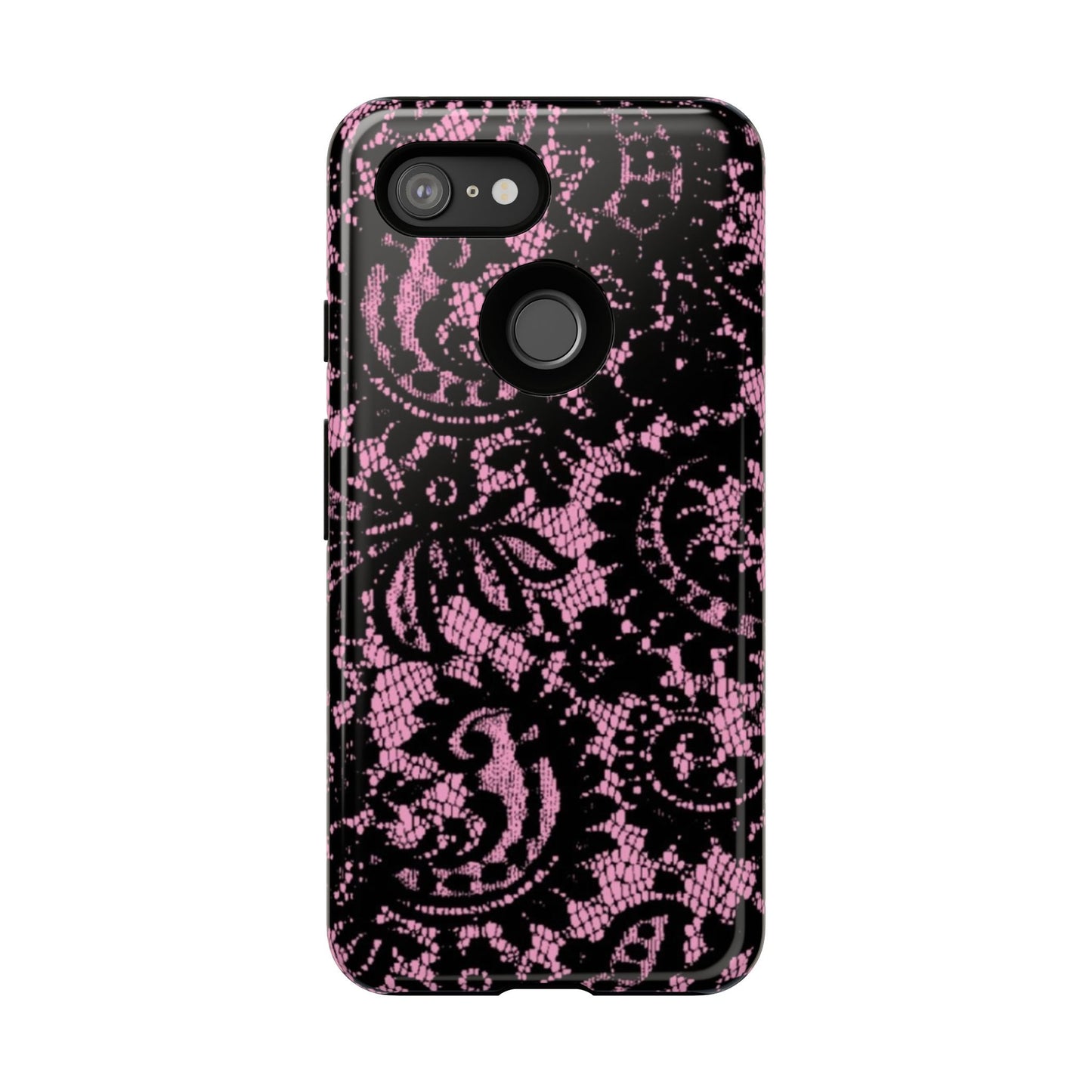Phone Case — Pink Lace Floral Tough Protective Case