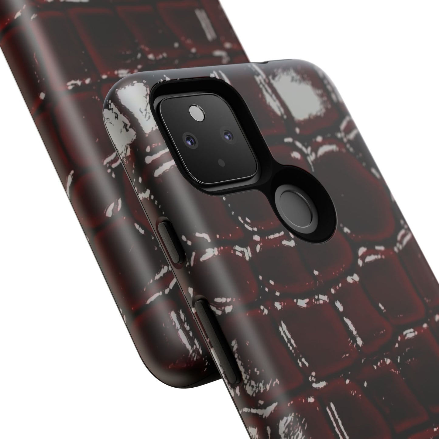 Croc Embossed Burgundy Tough Phone Case