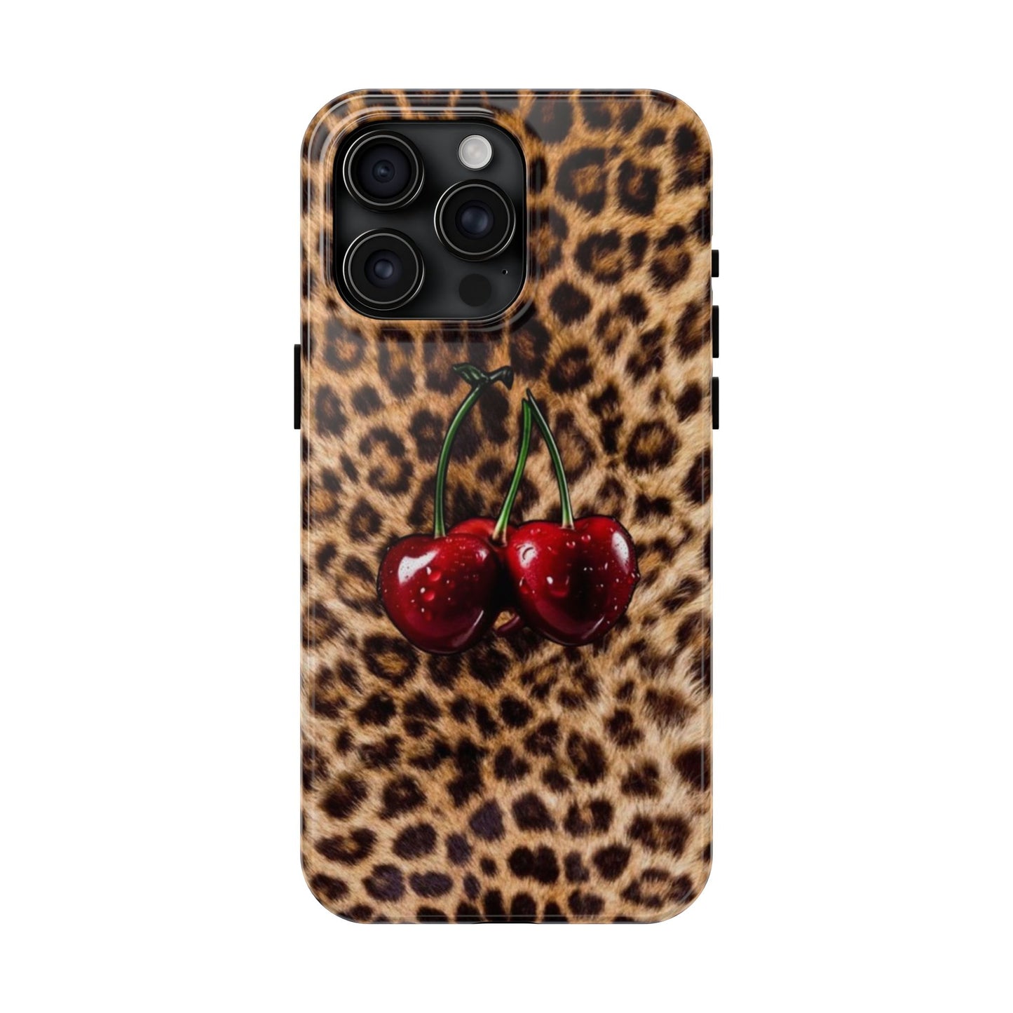 Wild Cherry Leopard Tough Phone Case - Stylish and Durable Protection