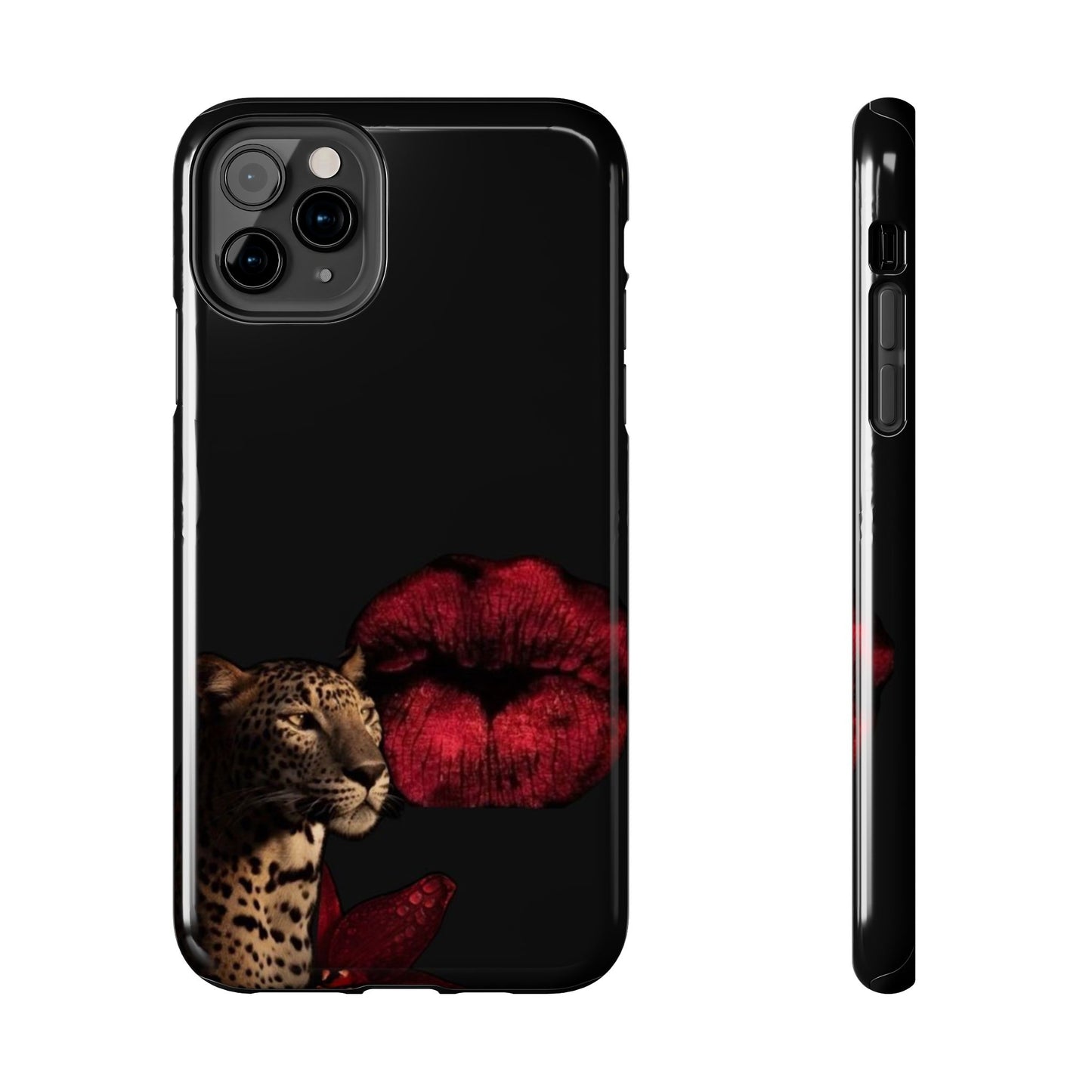 Wild Kiss Tough Phone Case - Stylish Leopard Design for Animal Lovers