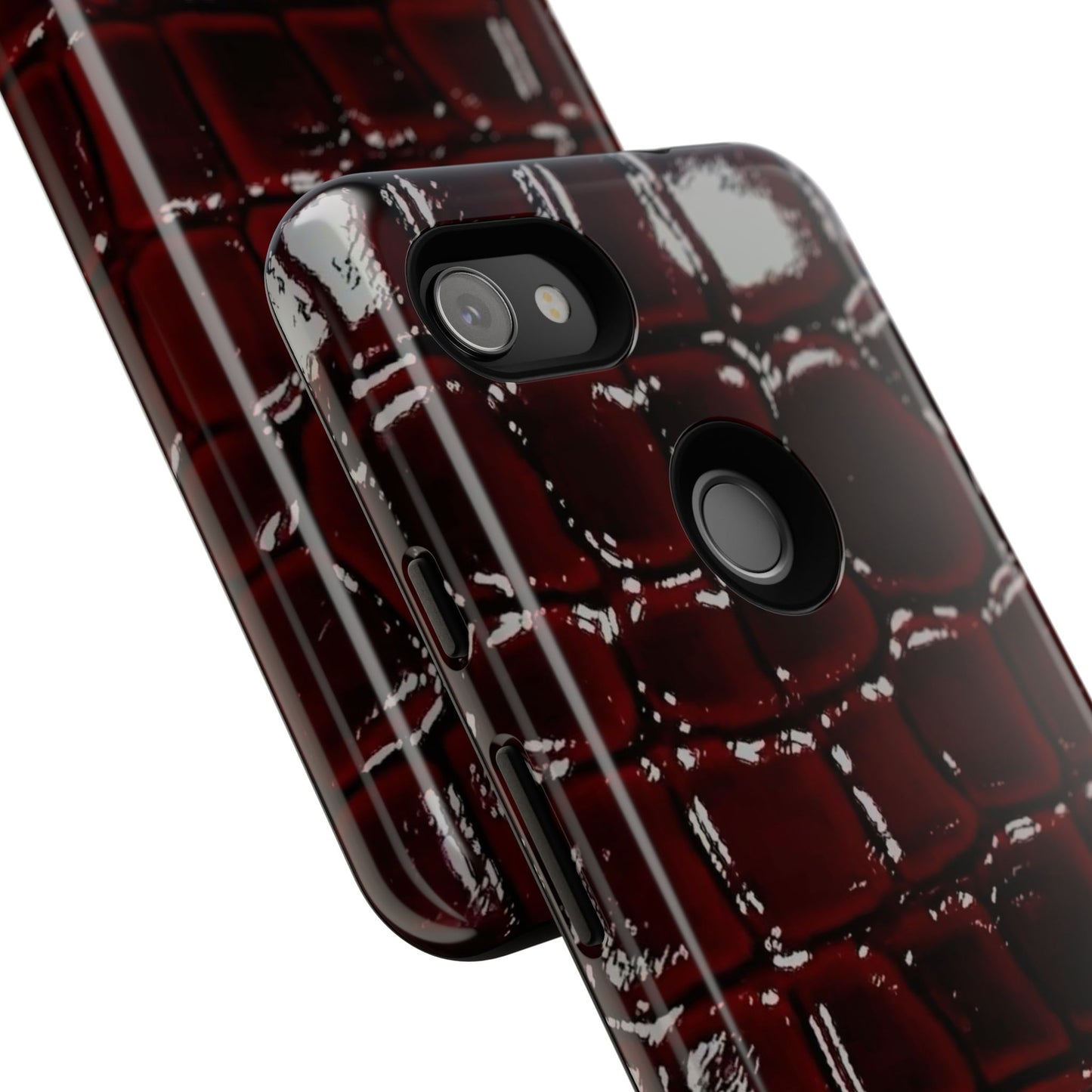 Croc Embossed Burgundy Tough Phone Case