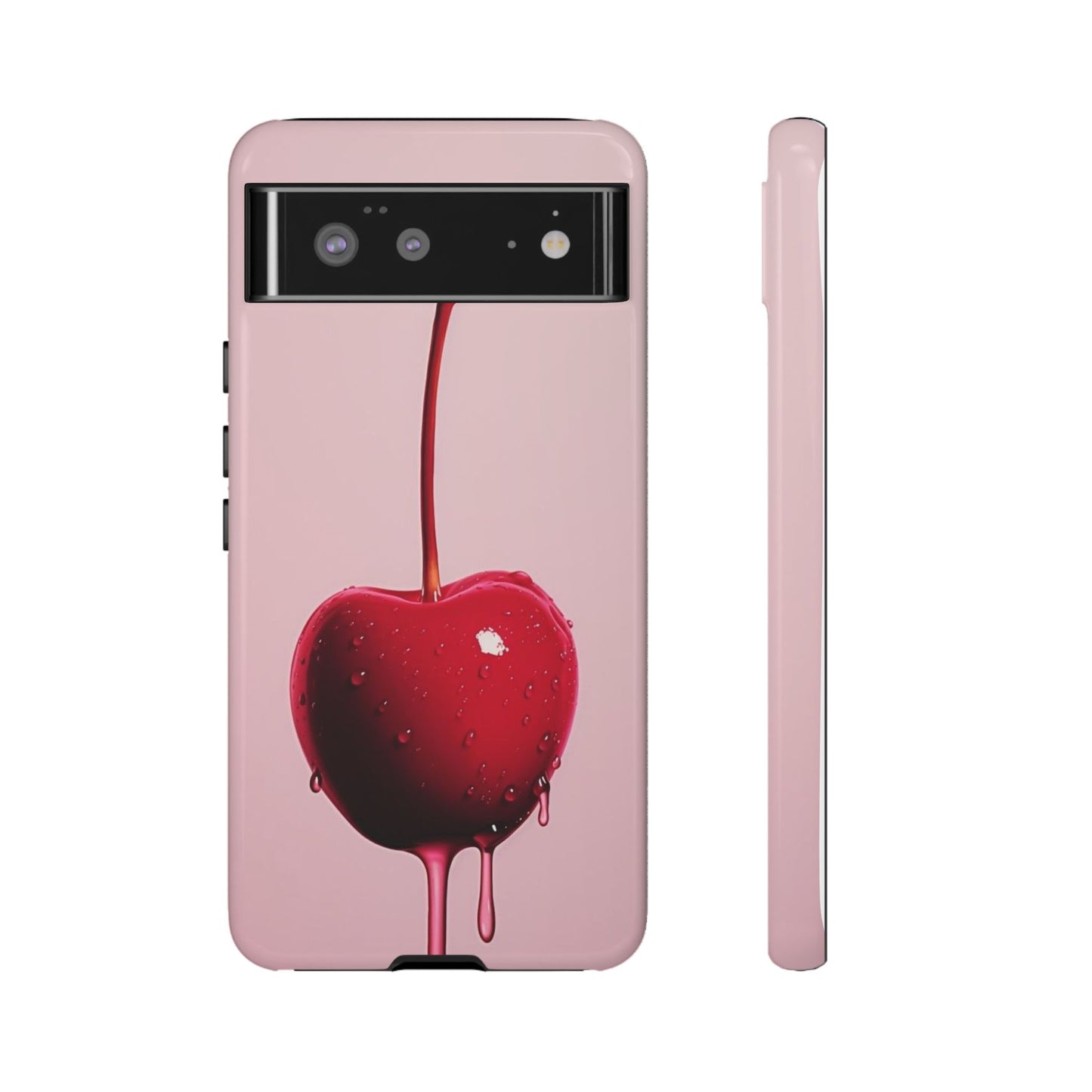 Cherry Drip Phone Case, Tough Phone Cover, Cute Cherry Accessory, Trendy Mobile Case, Kawaii Phone Case, Gift for Her