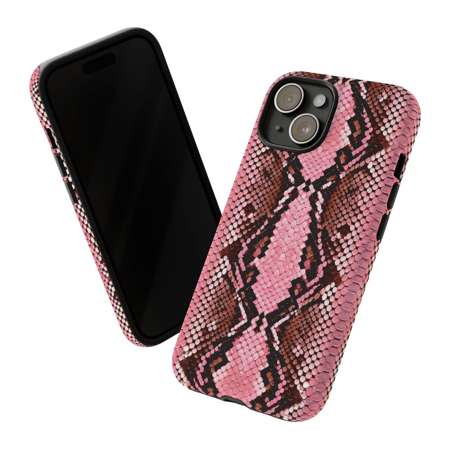 Pink Snake Skin Tough Phone Case — Protective Stylish iPhone Cover