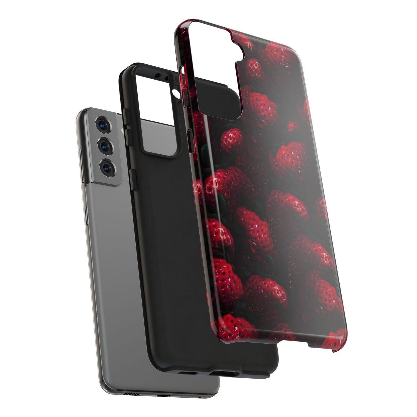Berry Burst Tough Phone Case - Durable Protection with Strawberry Design