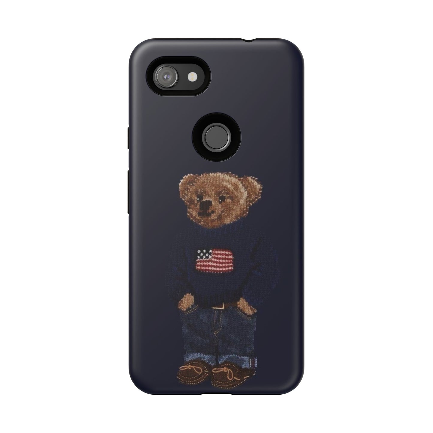 Patriotic Polo Bear Phone Case — Navy Protective Tough Case