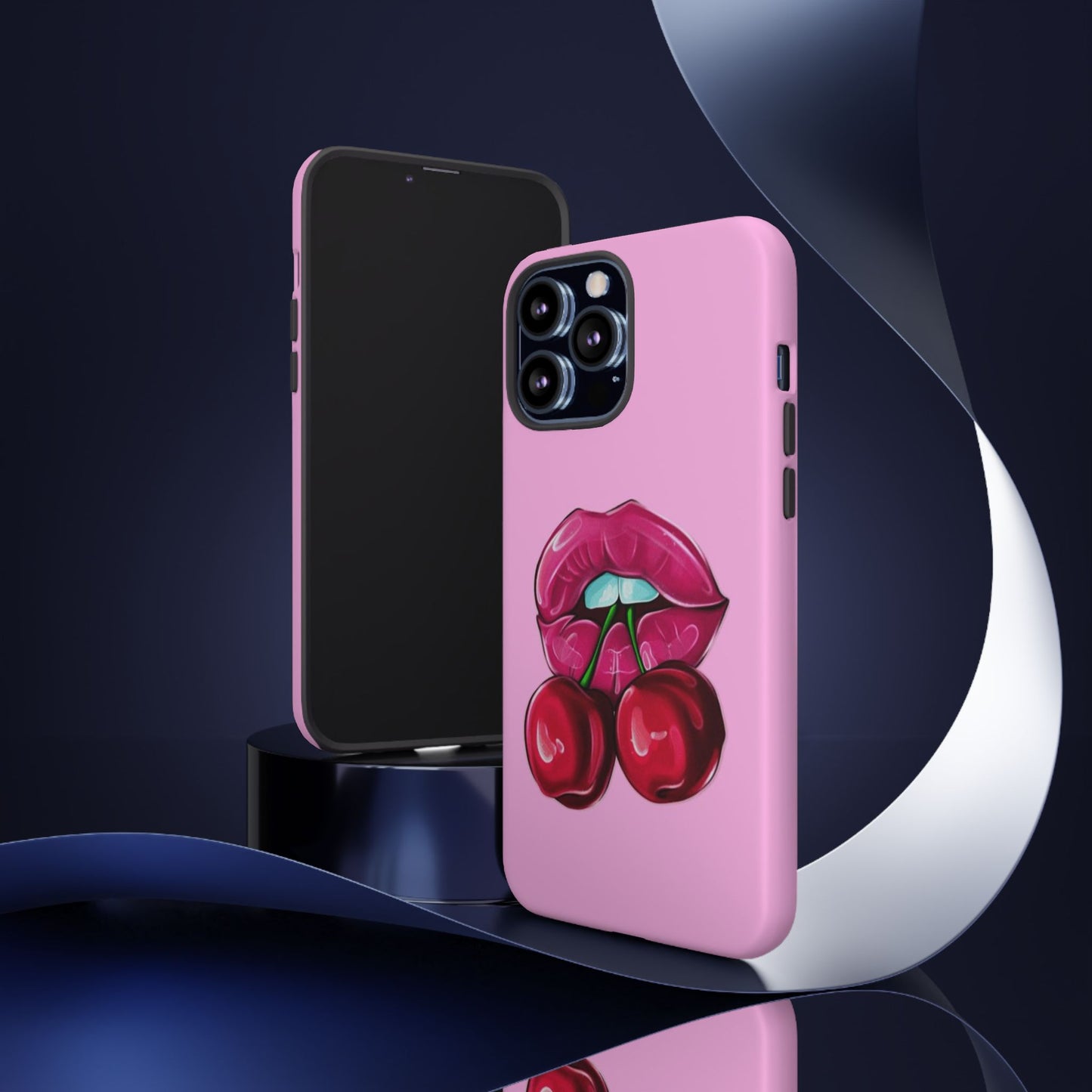 Stylish Phone Case with Cherry Kiss Design, Cute Gift for Her, Trendy Mobile Accessory, Perfect for Birthdays, Valentine's Day, Everyday Use