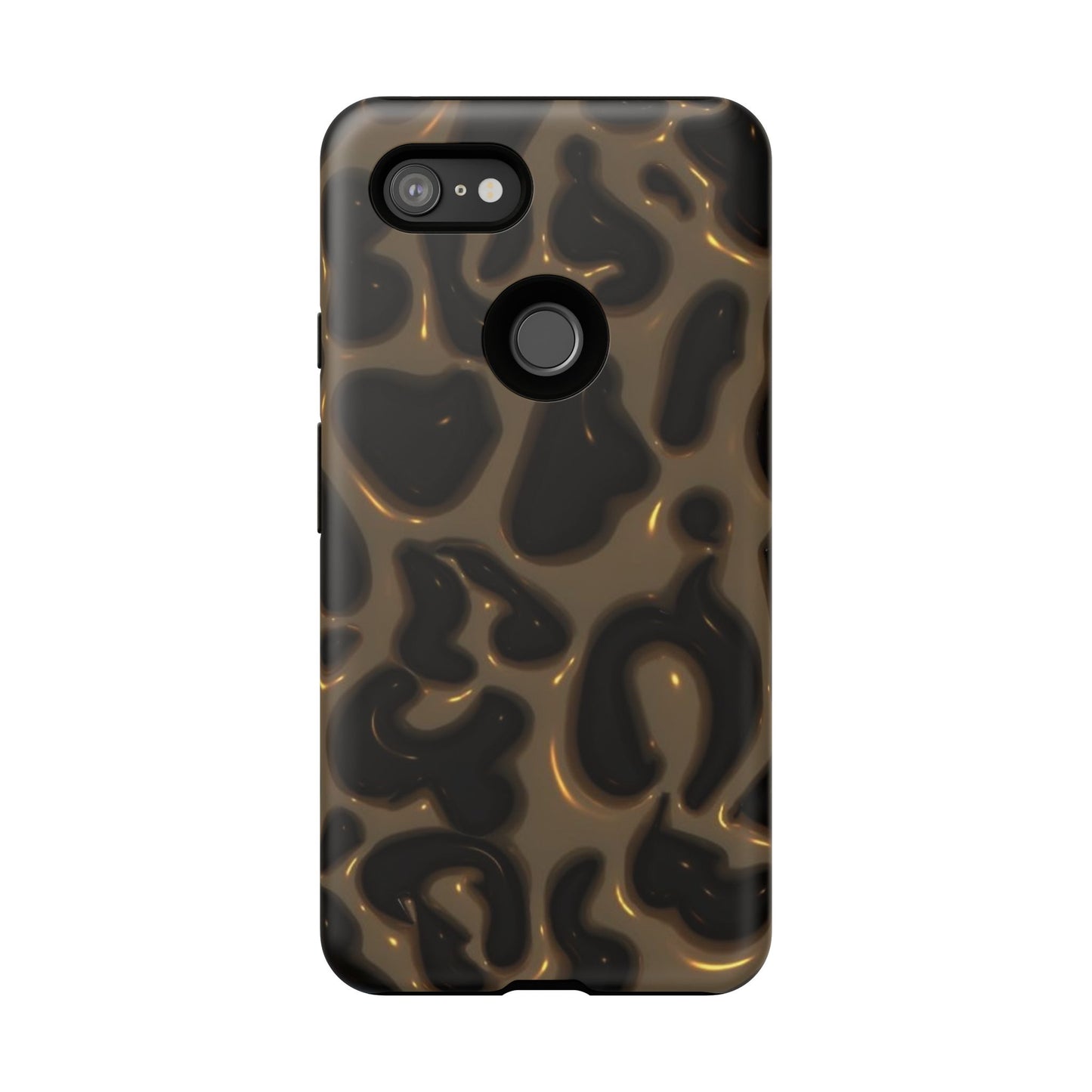 Leopard Gloss Tough Phone Case — Durable Protective iPhone Cover with Glossy Brown Animal Print