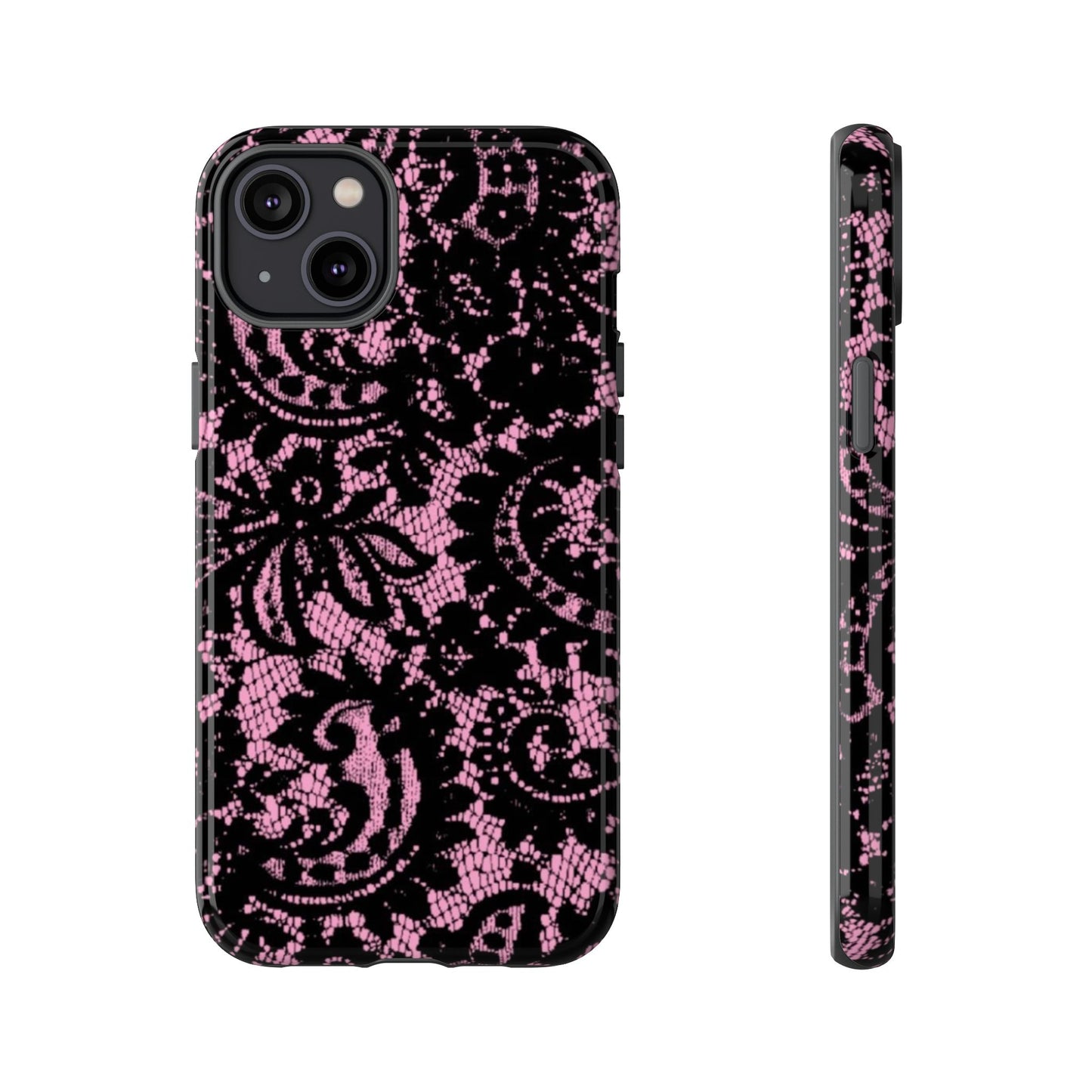Phone Case — Pink Lace Floral Tough Protective Case