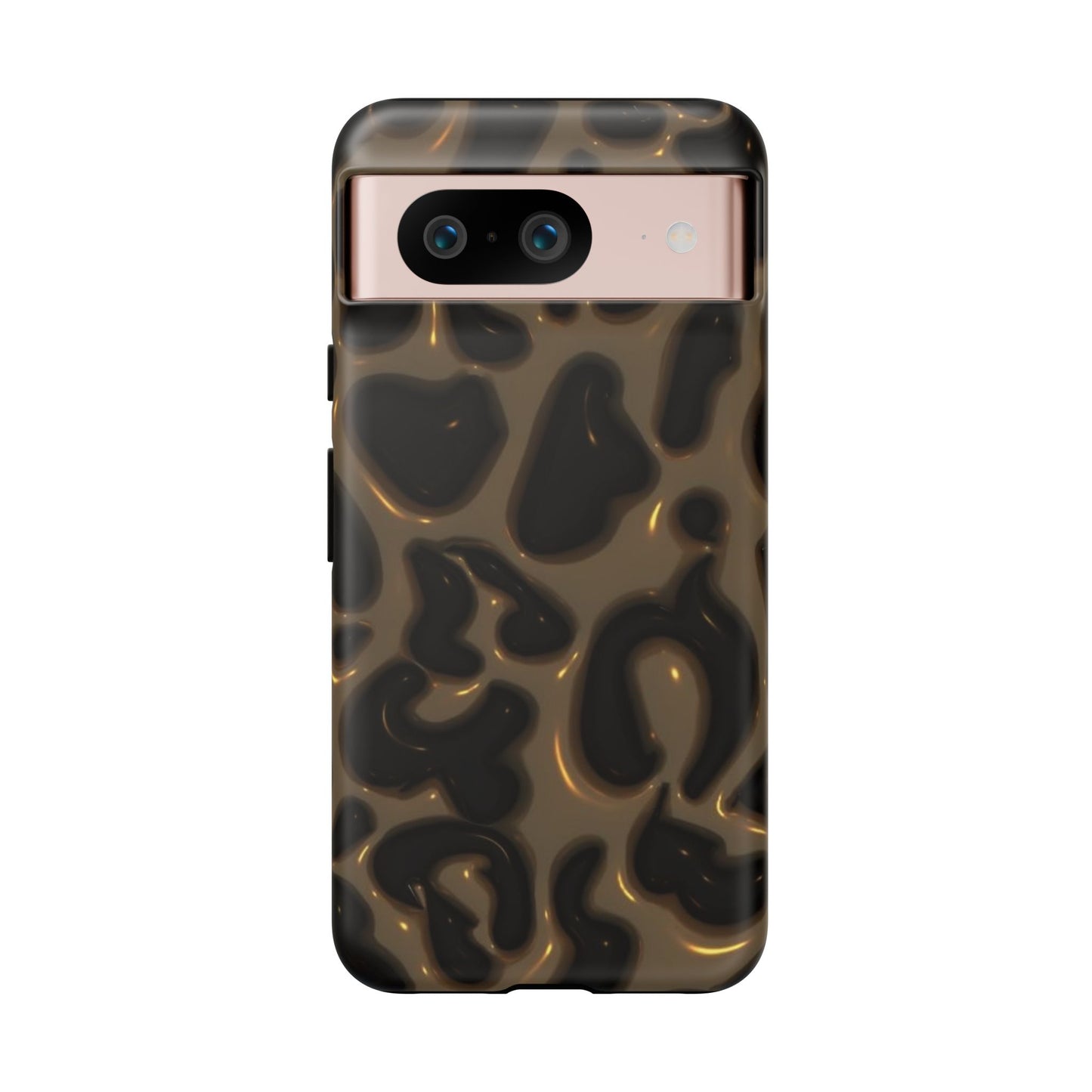 Leopard Gloss Tough Phone Case — Durable Protective iPhone Cover with Glossy Brown Animal Print