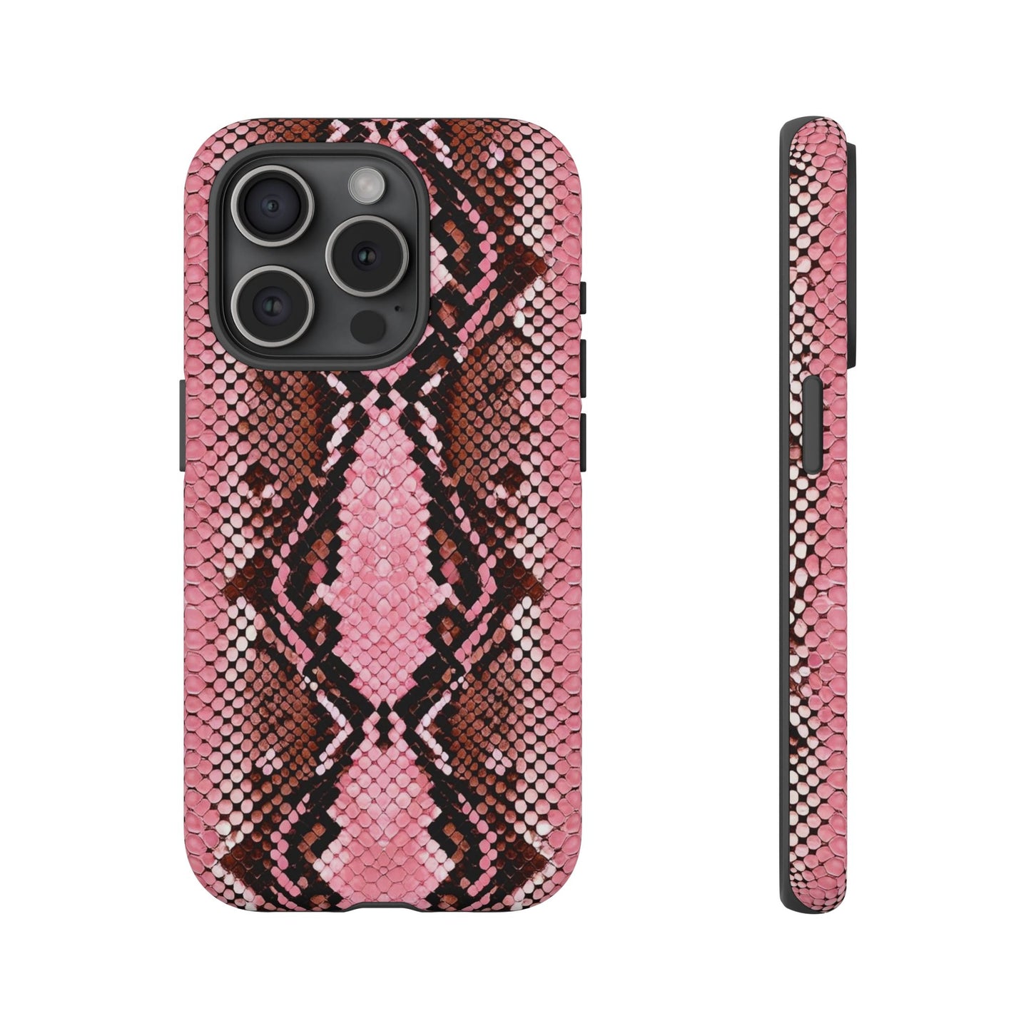 Pink Snake Skin Tough Phone Case — Protective Stylish iPhone Cover