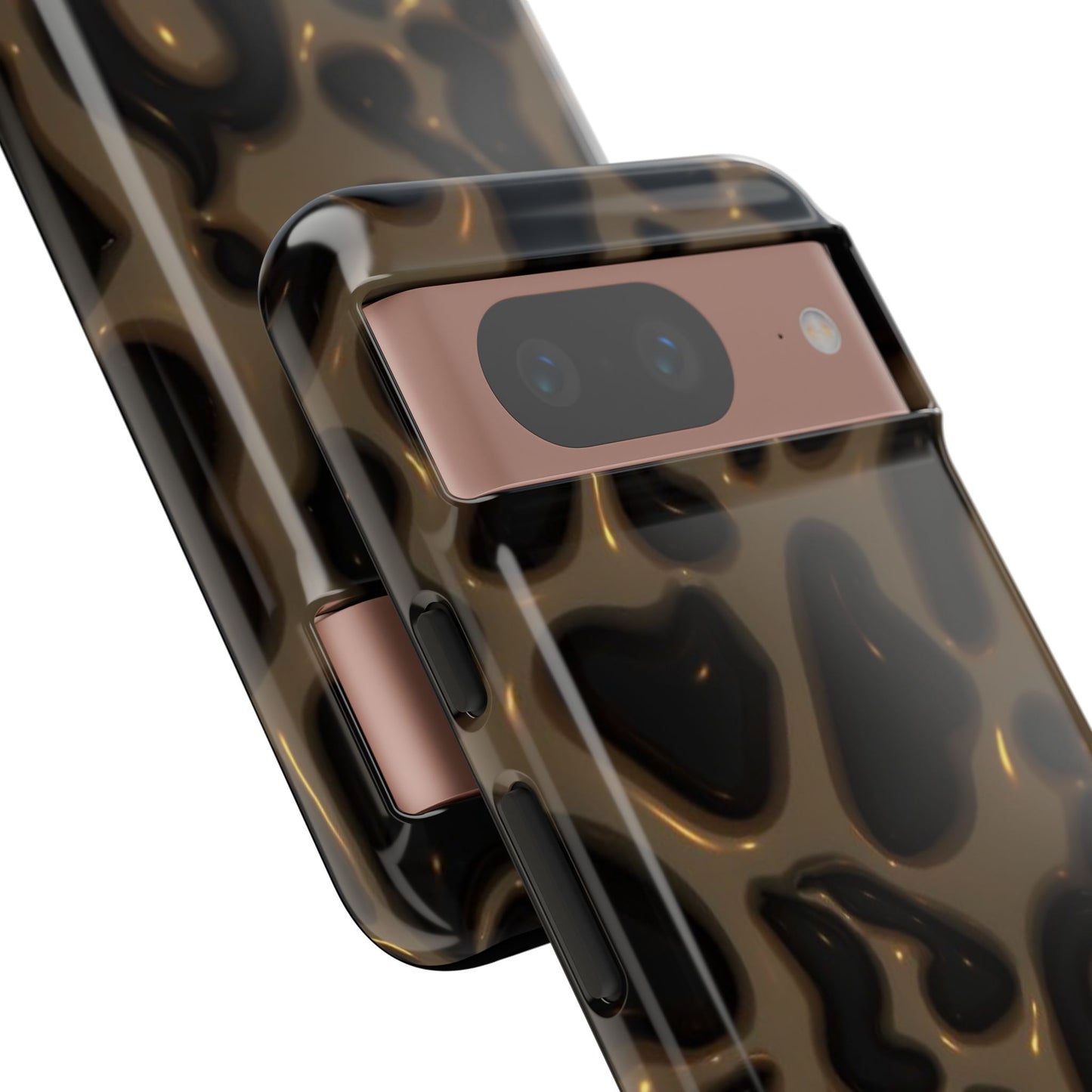 Leopard Gloss Tough Phone Case — Durable Protective iPhone Cover with Glossy Brown Animal Print