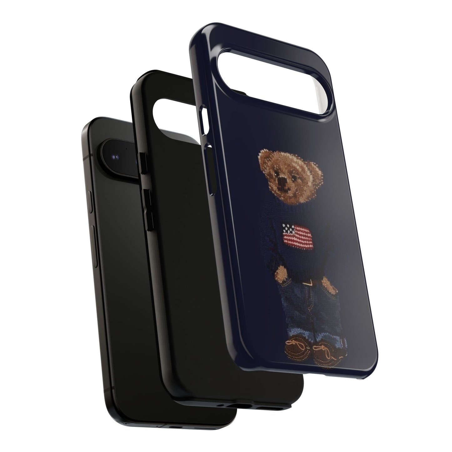 Patriotic Polo Bear Phone Case — Navy Protective Tough Case