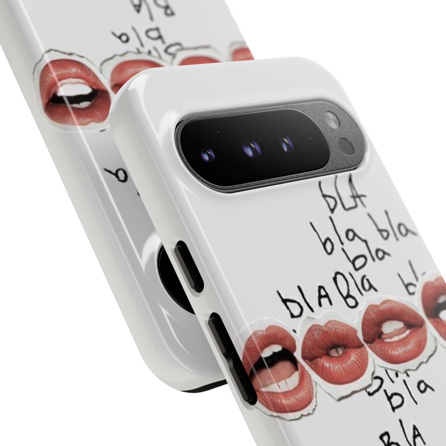 Playful Phone Case with Lips Design - Tough Cases