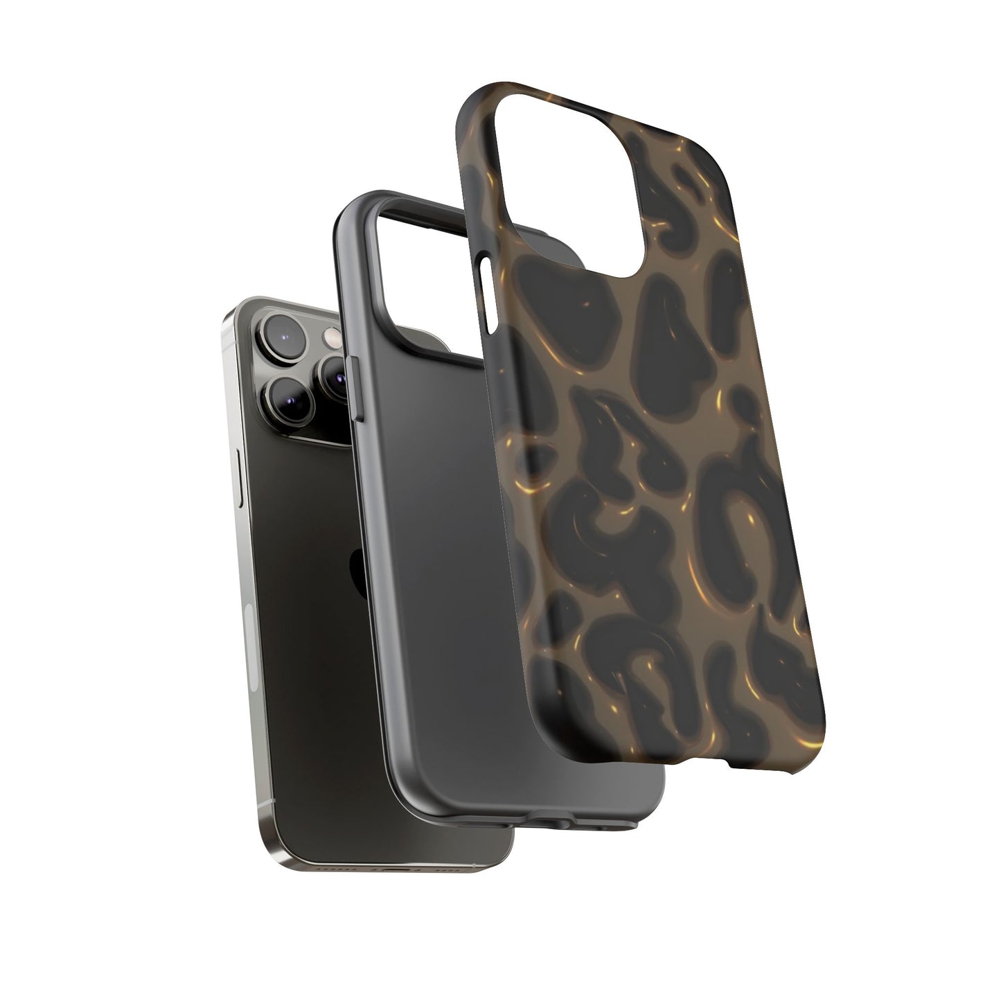 Leopard Gloss Tough Phone Case — Durable Protective iPhone Cover with Glossy Brown Animal Print
