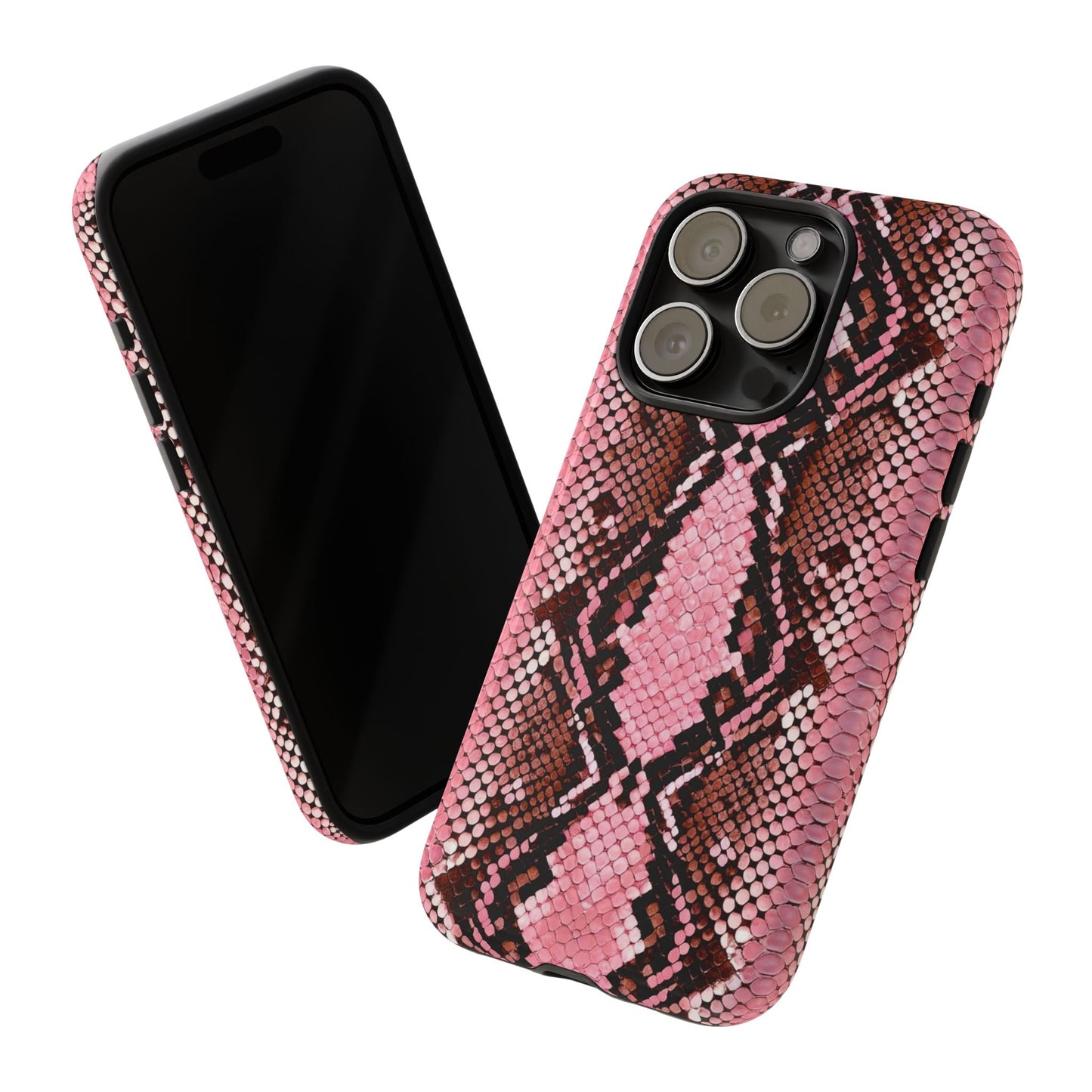 Pink Snake Skin Tough Phone Case — Protective Stylish iPhone Cover