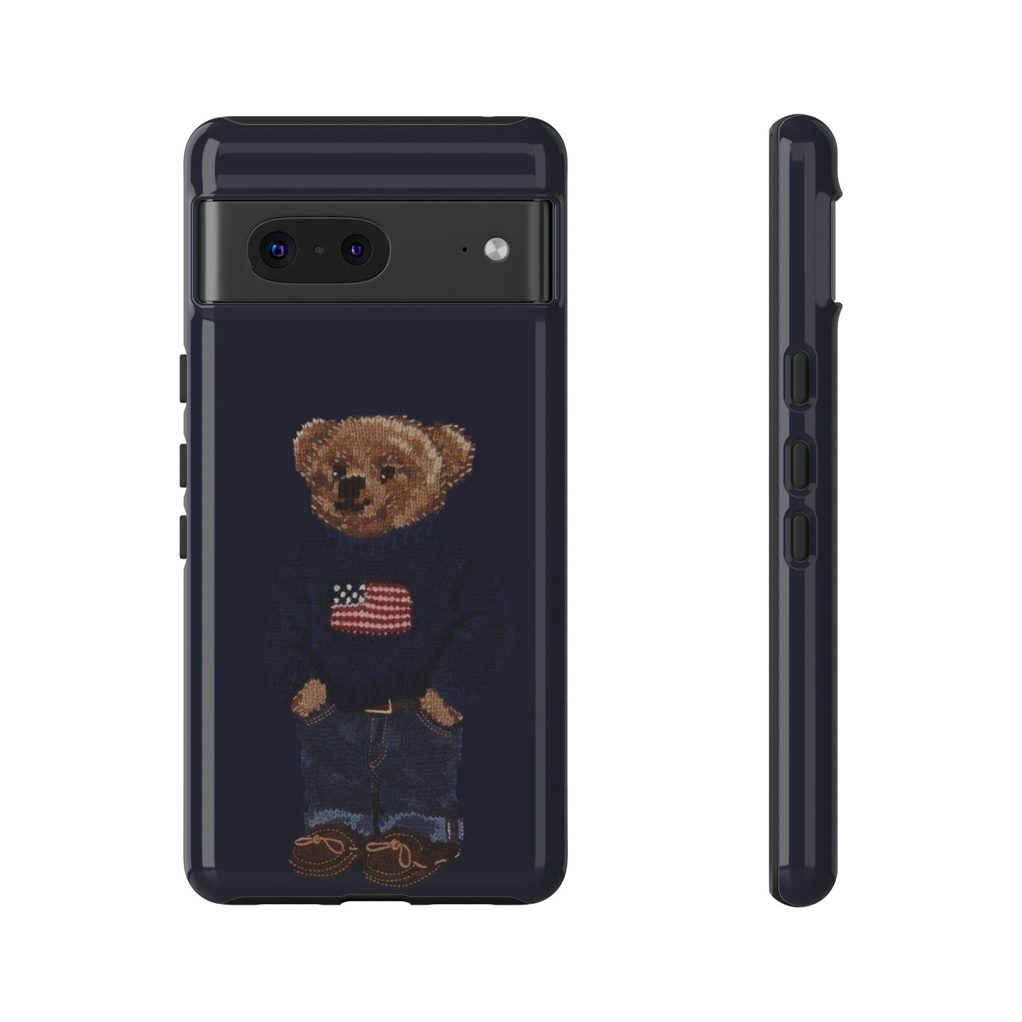 Patriotic Polo Bear Phone Case — Navy Protective Tough Case