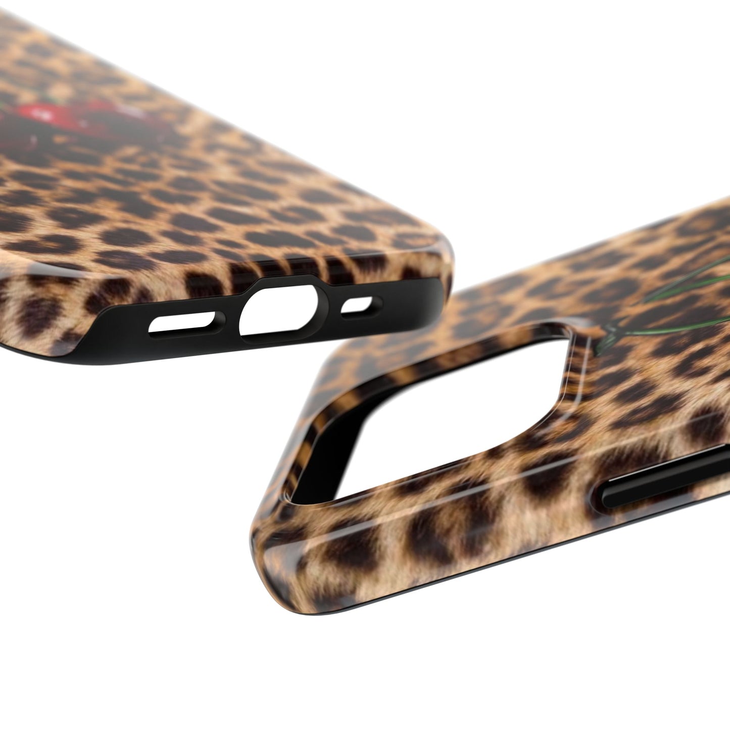 Wild Cherry Leopard Tough Phone Case - Stylish and Durable Protection