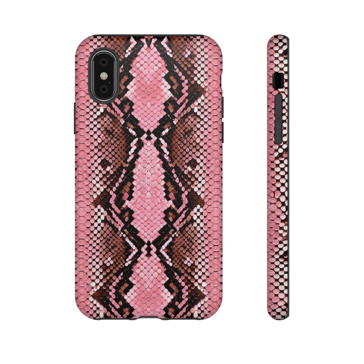 Pink Snake Skin Tough Phone Case — Protective Stylish iPhone Cover