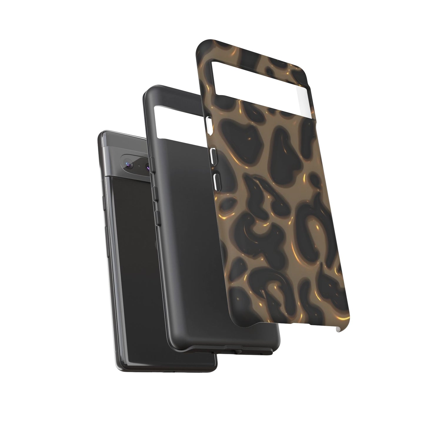 Leopard Gloss Tough Phone Case — Durable Protective iPhone Cover with Glossy Brown Animal Print