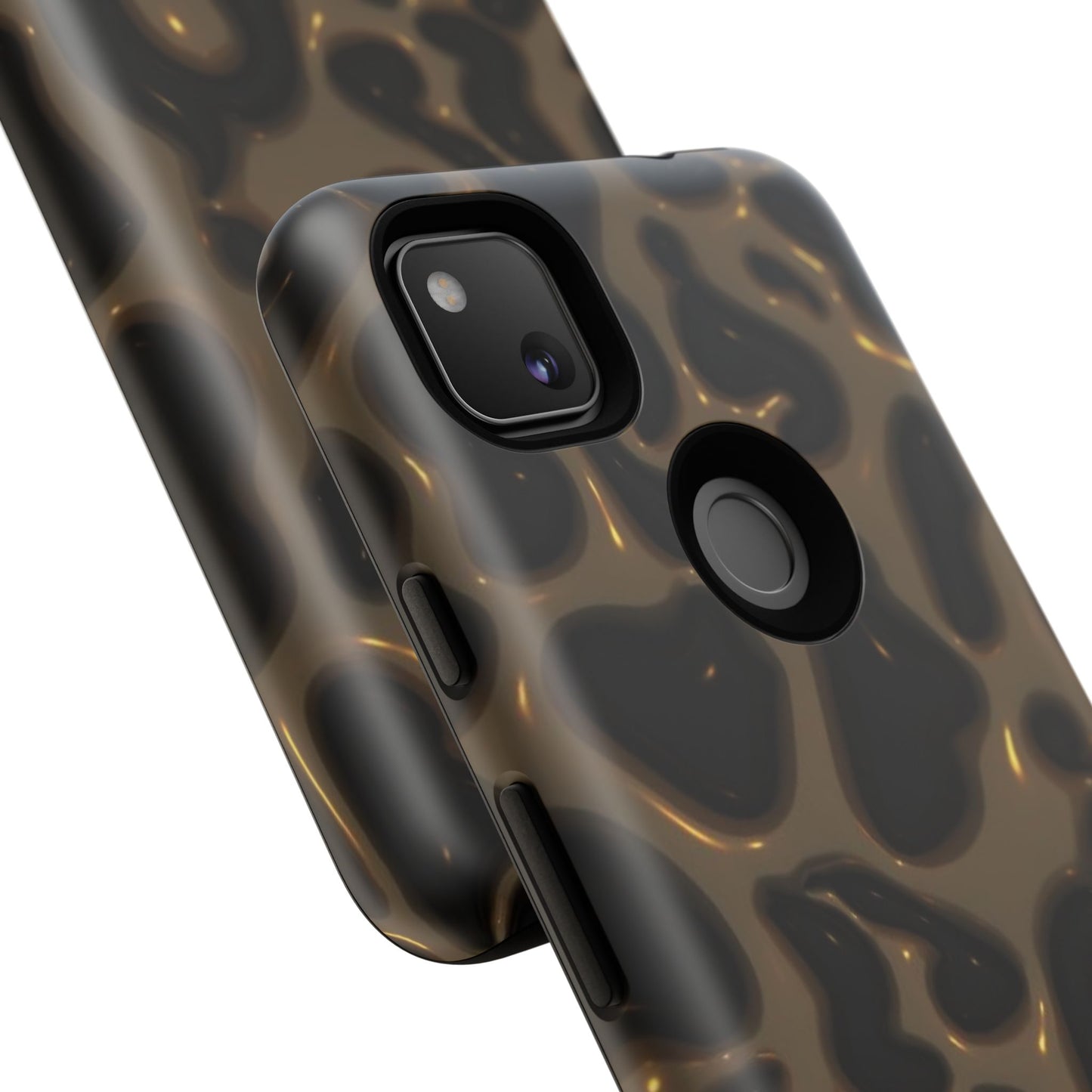 Leopard Gloss Tough Phone Case — Durable Protective iPhone Cover with Glossy Brown Animal Print