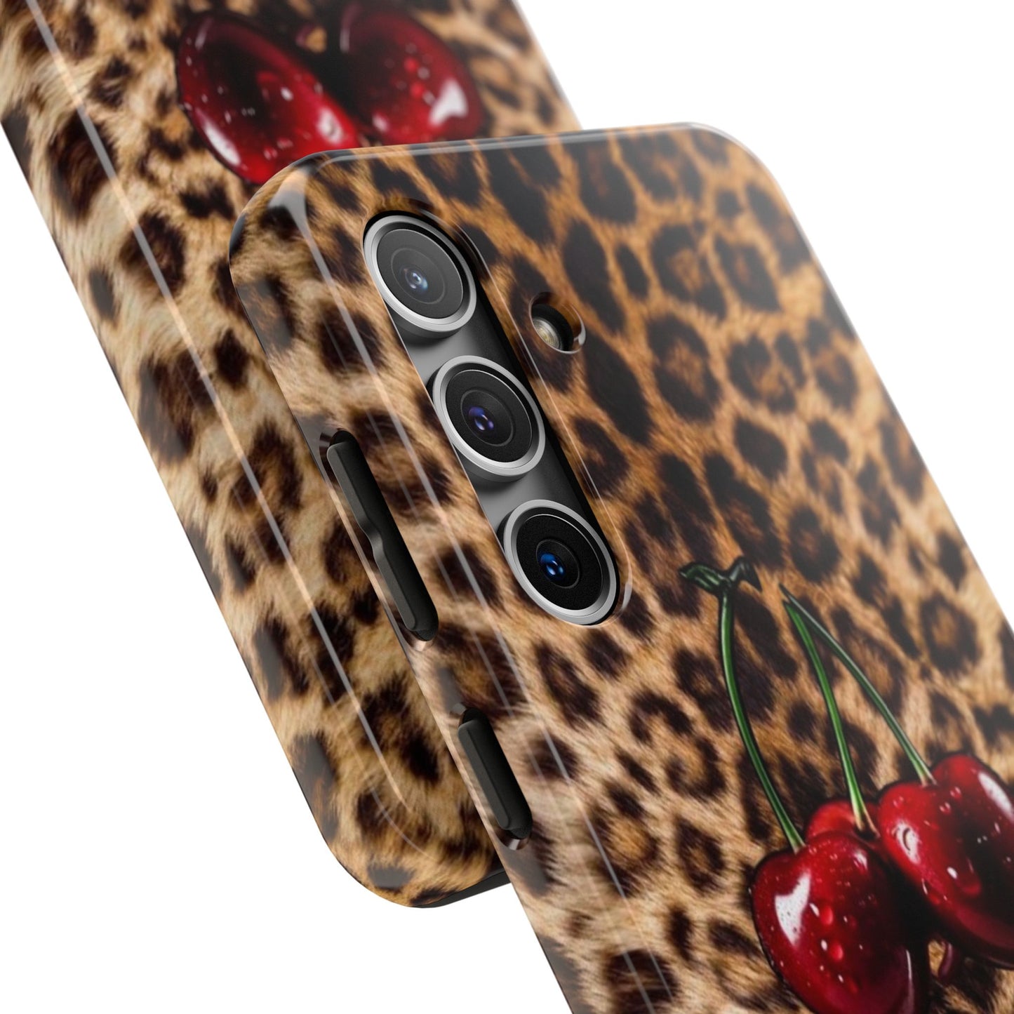 Wild Cherry Leopard Tough Phone Case - Stylish and Durable Protection
