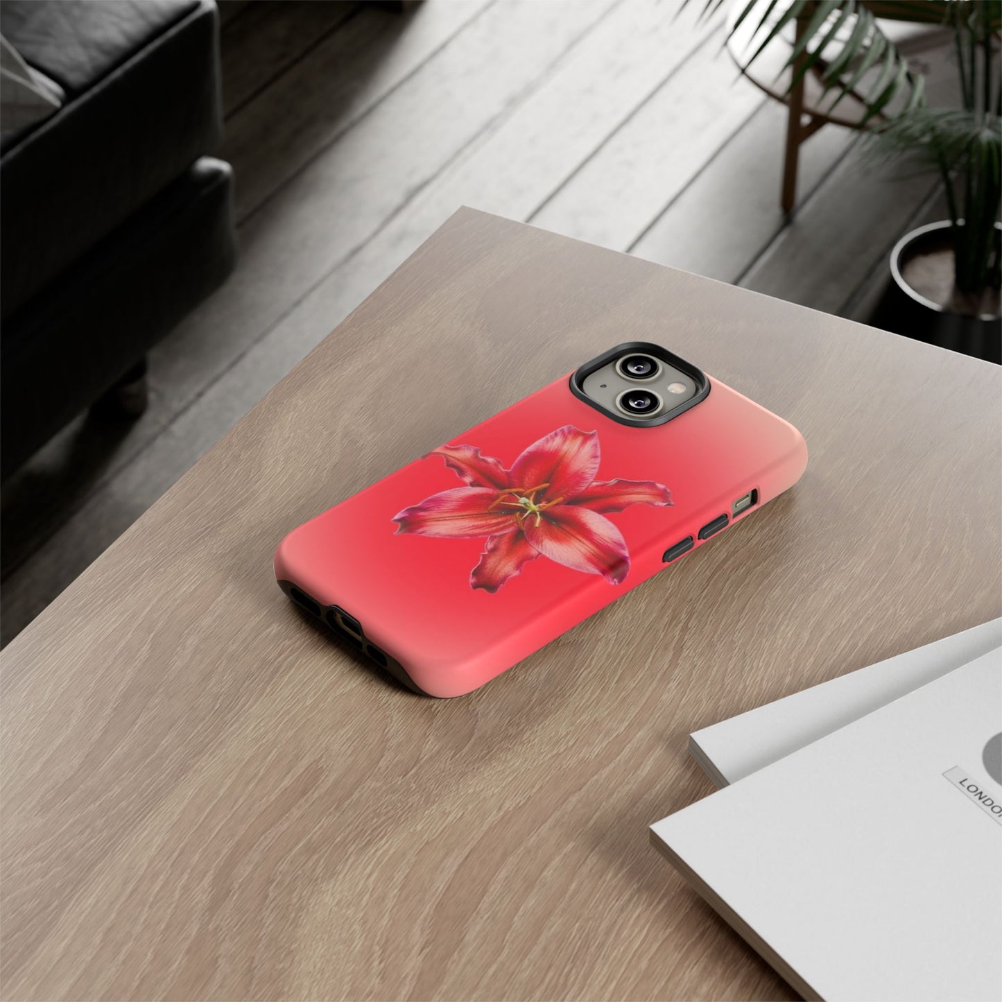 Phone Case - Vibrant Red Lily Glossy & Matte Tough Case