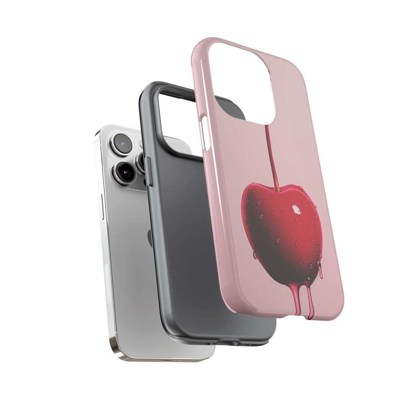 Cherry Drip Phone Case, Tough Phone Cover, Cute Cherry Accessory, Trendy Mobile Case, Kawaii Phone Case, Gift for Her