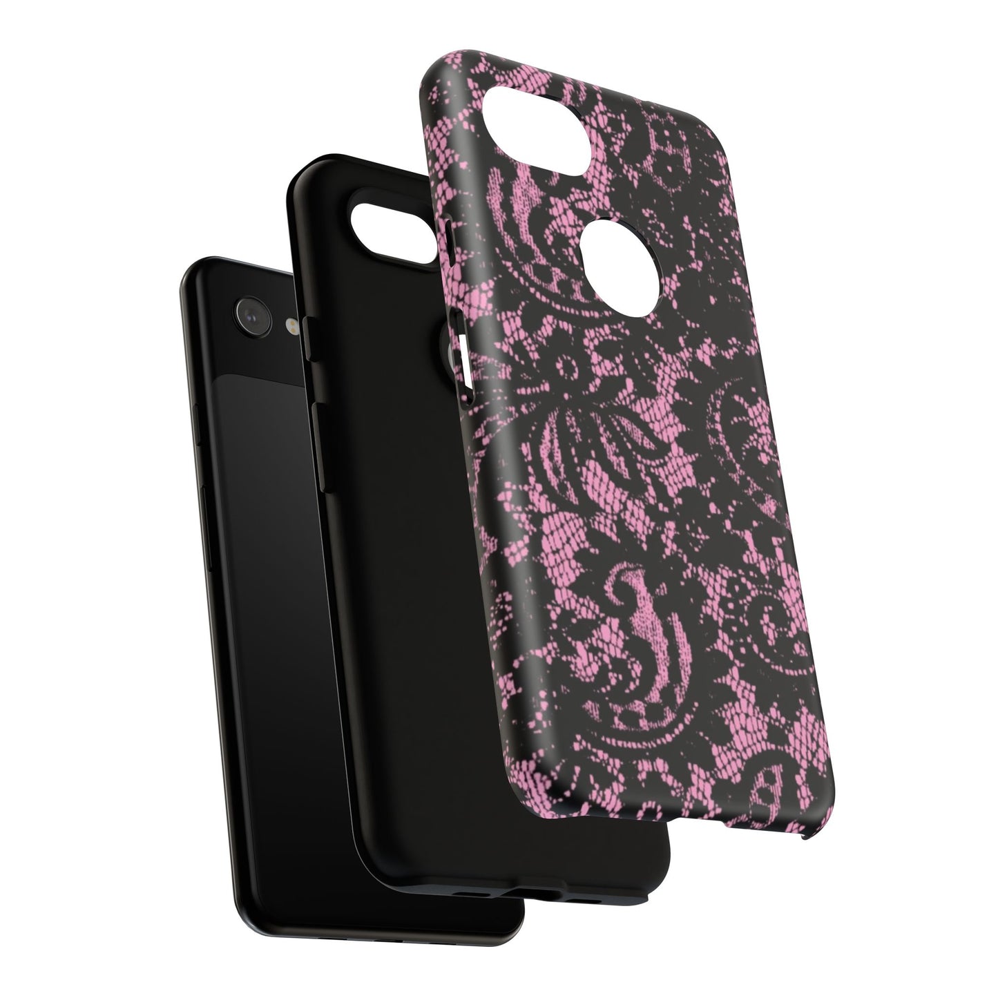 Phone Case — Pink Lace Floral Tough Protective Case