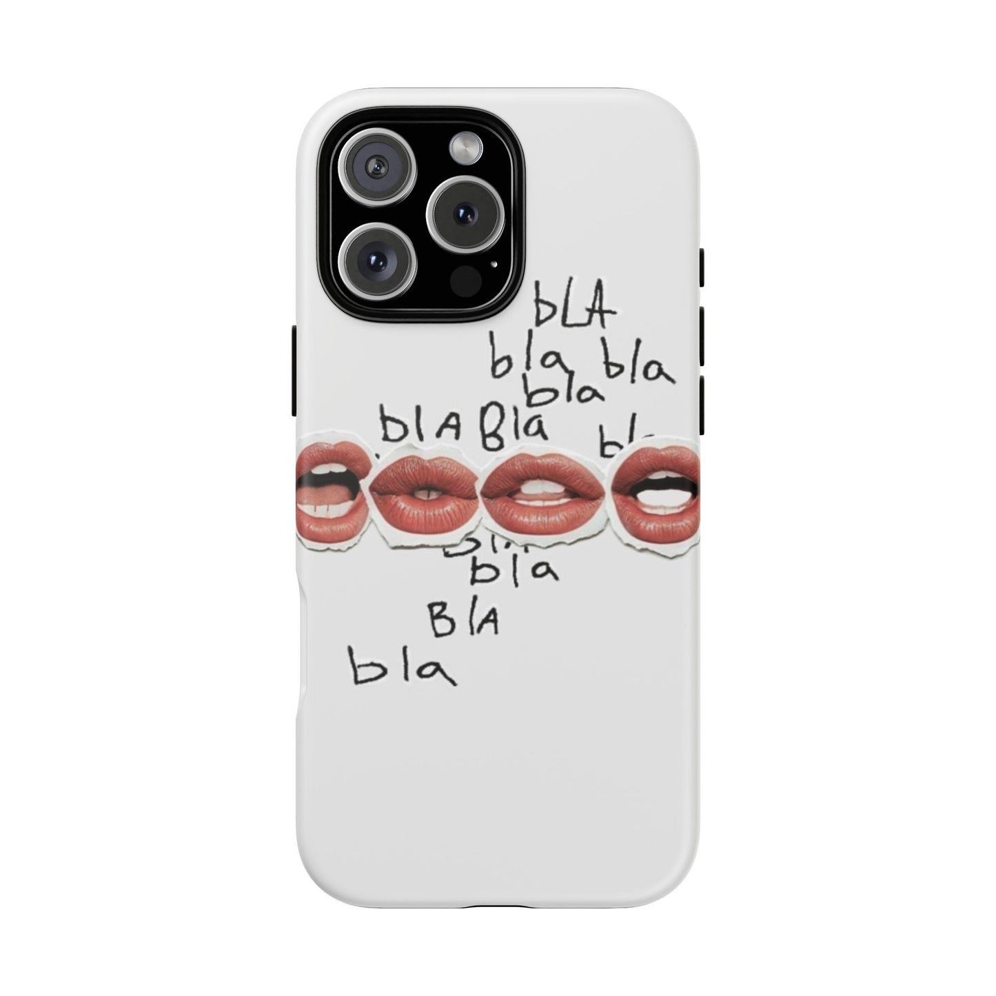 Playful Phone Case with Lips Design - Tough Cases