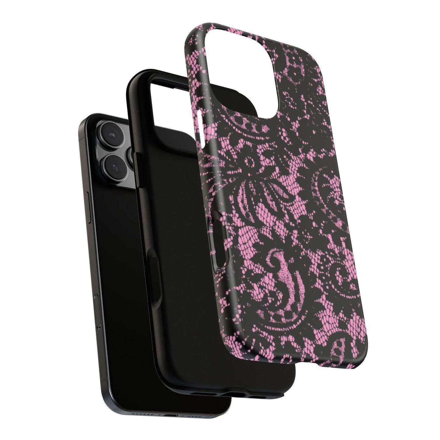 Phone Case — Pink Lace Floral Tough Protective Case