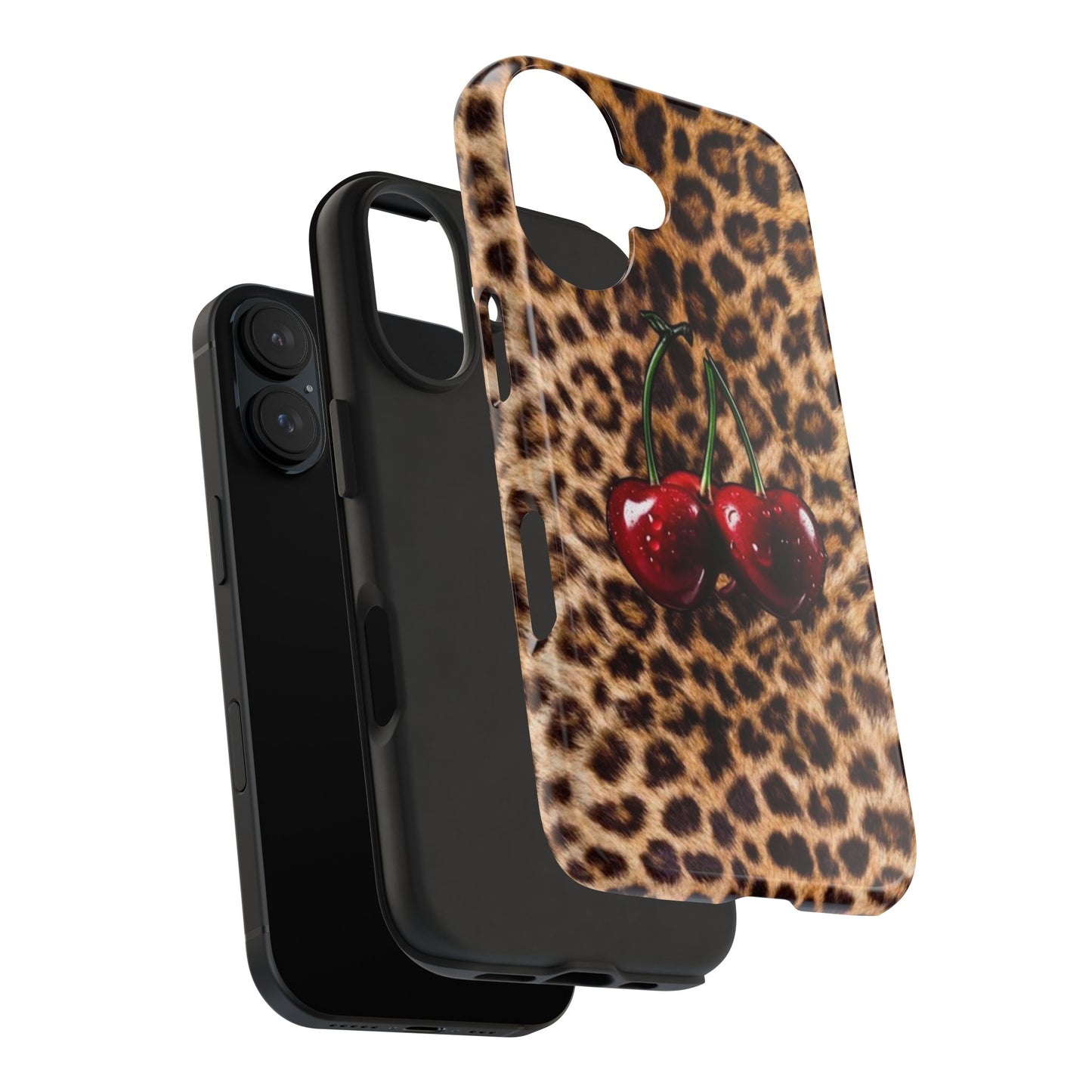 Wild Cherry Leopard Tough Phone Case - Stylish and Durable Protection