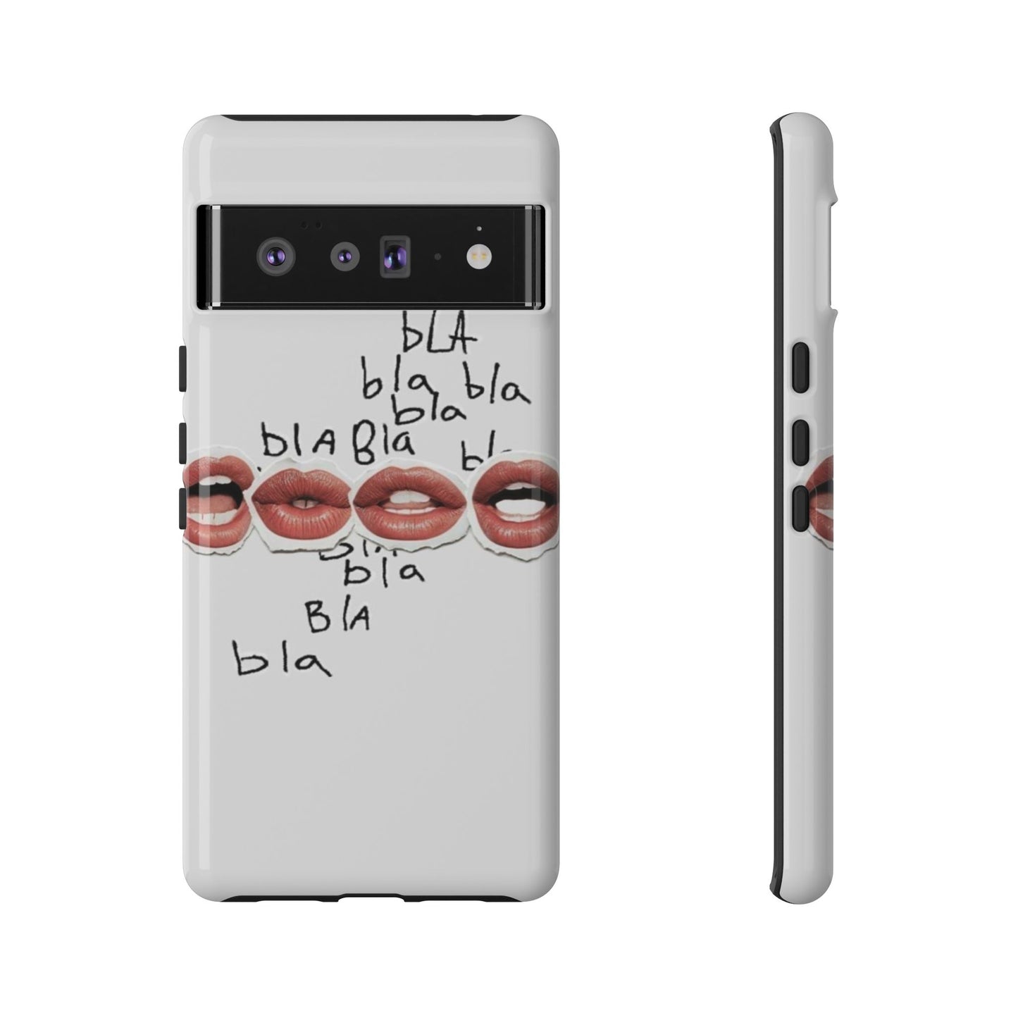 Playful Phone Case with Lips Design - Tough Cases