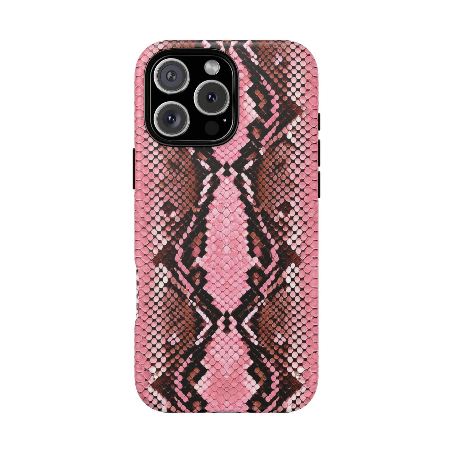 Pink Snake Skin Tough Phone Case — Protective Stylish iPhone Cover